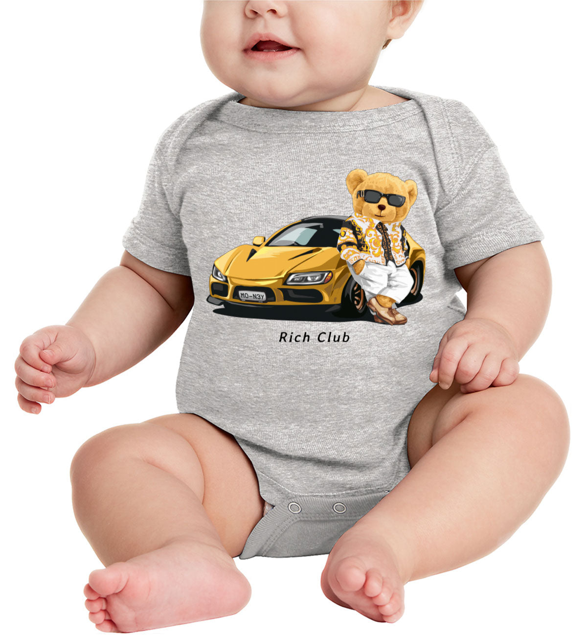 Teddy Bear Rich Club Baby Onesie