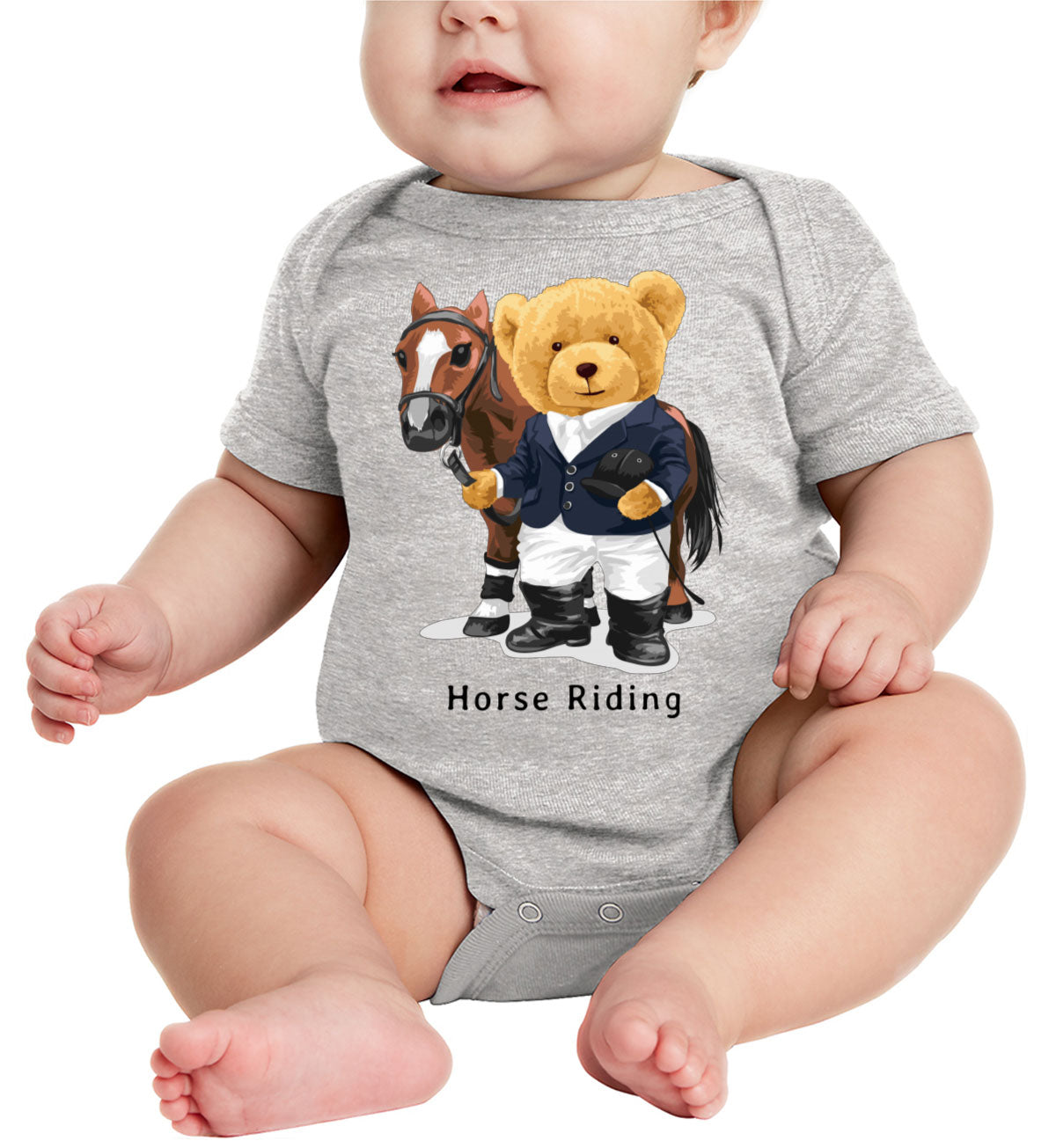 Teddy Bear Riding Baby Onesie