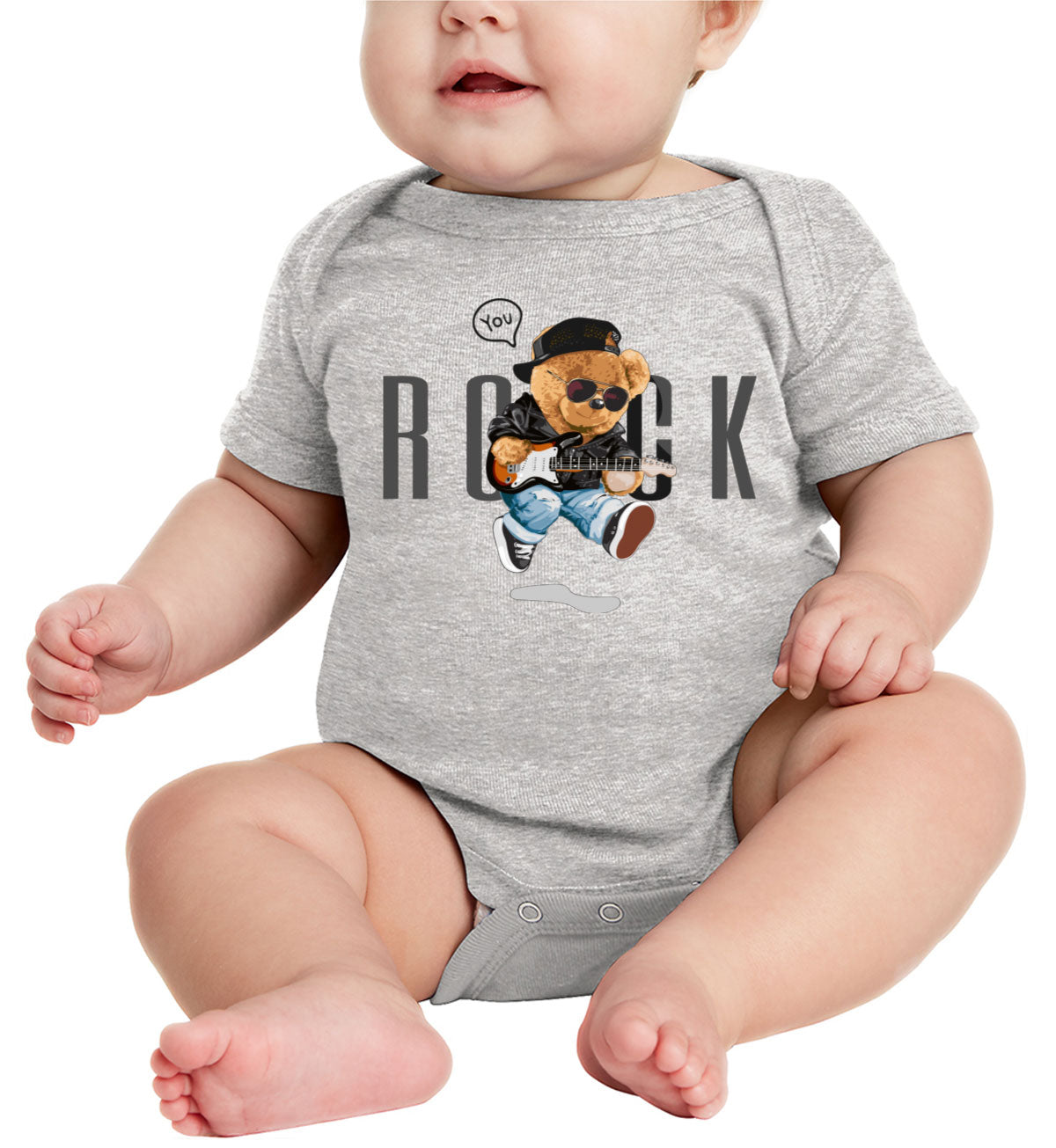 Teddy Bear Rock Baby Onesie