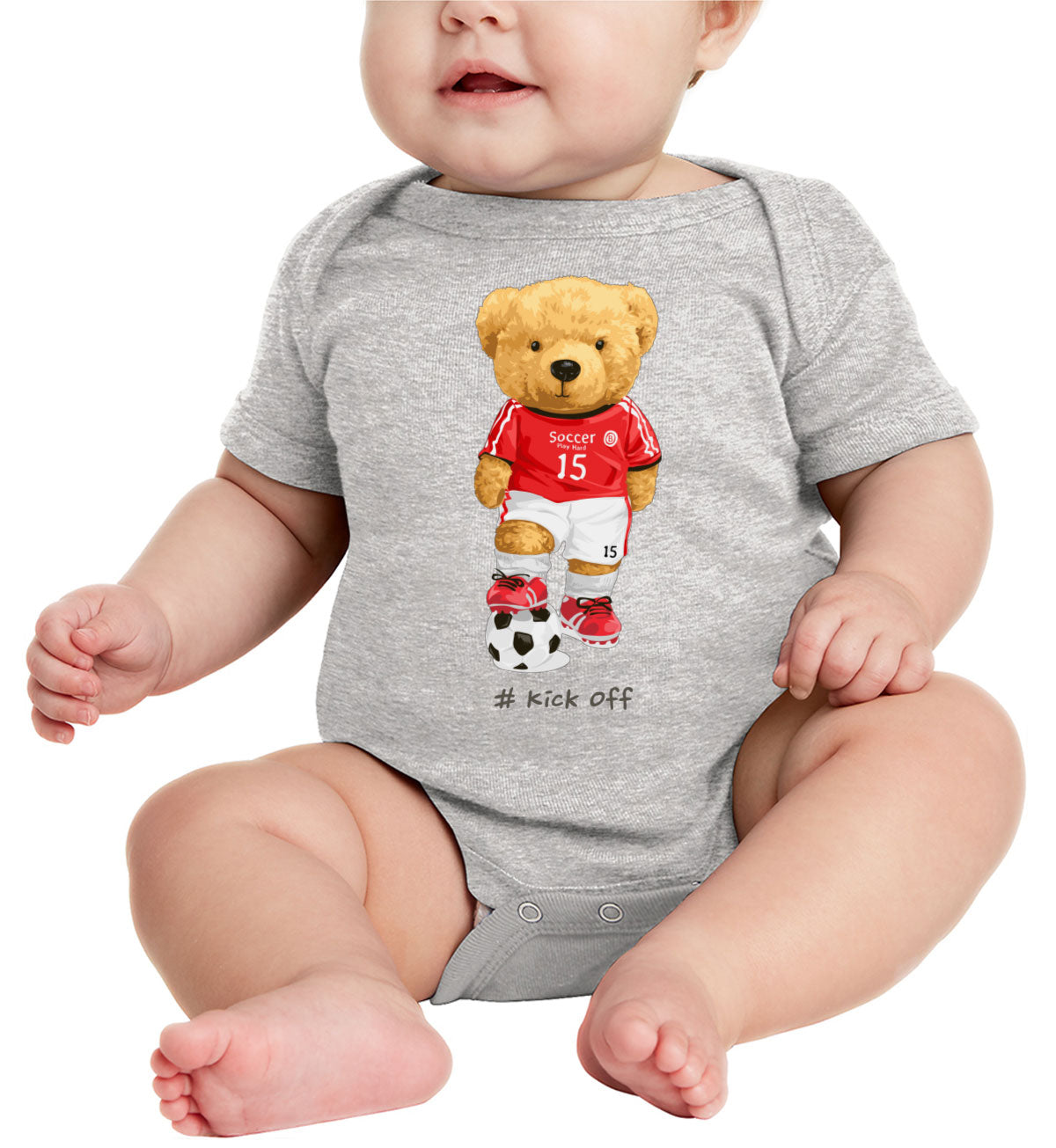 Teddy Bear Soccer Baby Onesie