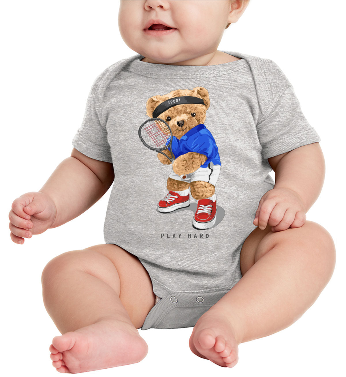 Teddy Bear Tennis Baby Onesie