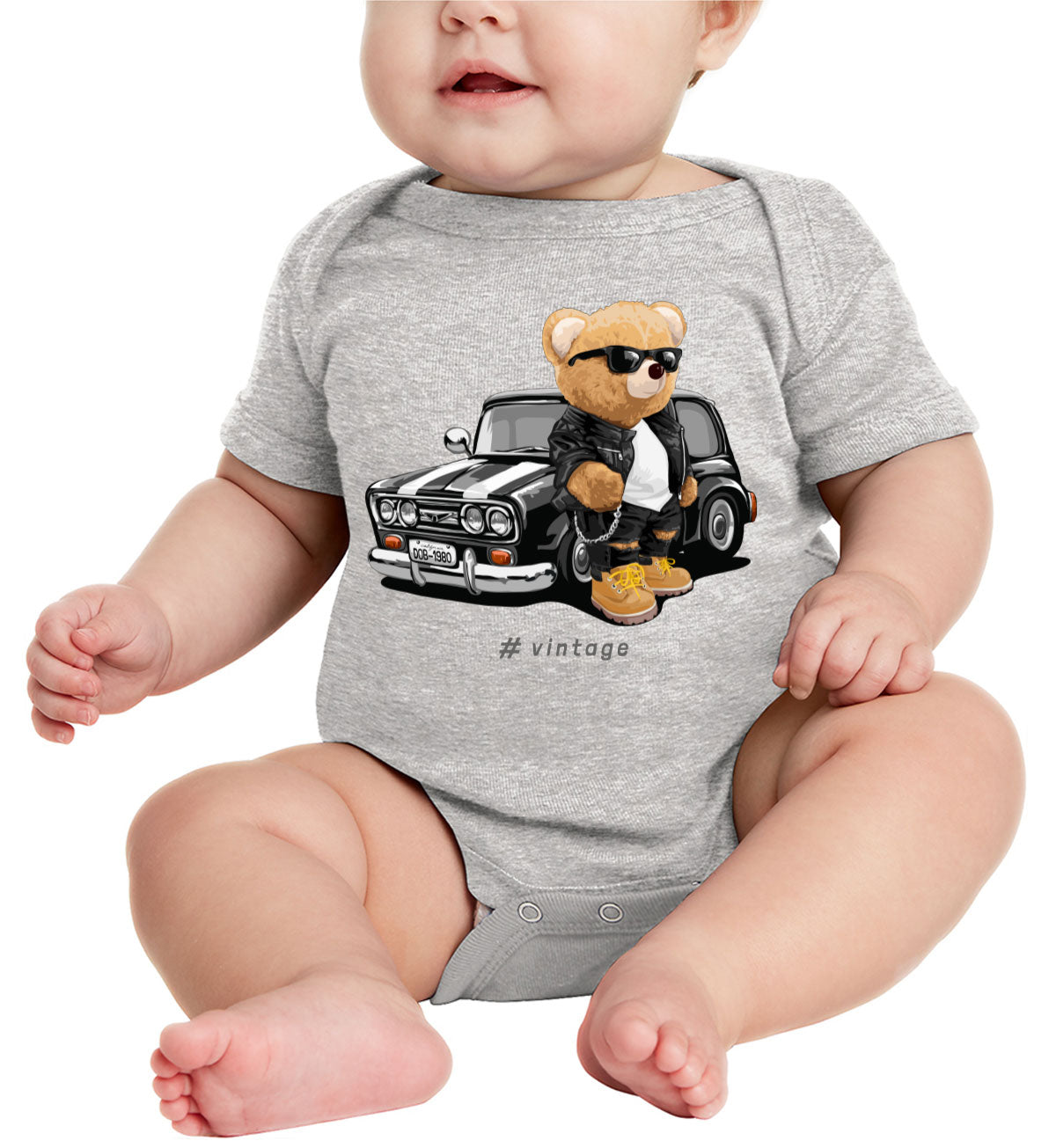Teddy Bear Vintage Baby Onesie
