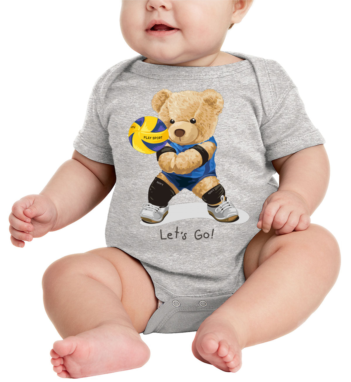 Teddy Bear Volleyball Baby Onesie