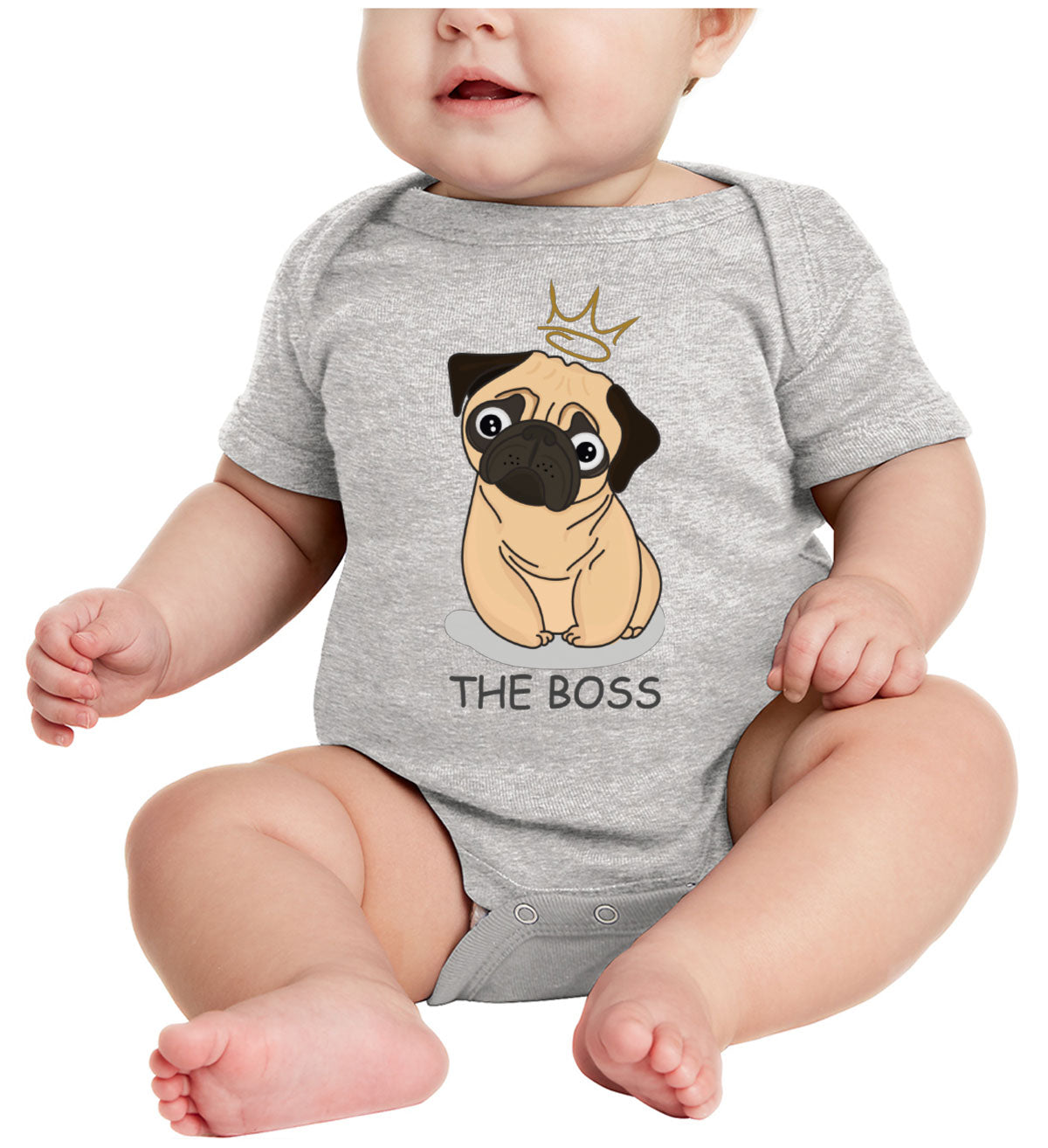 The Boss Pug Baby Onesie