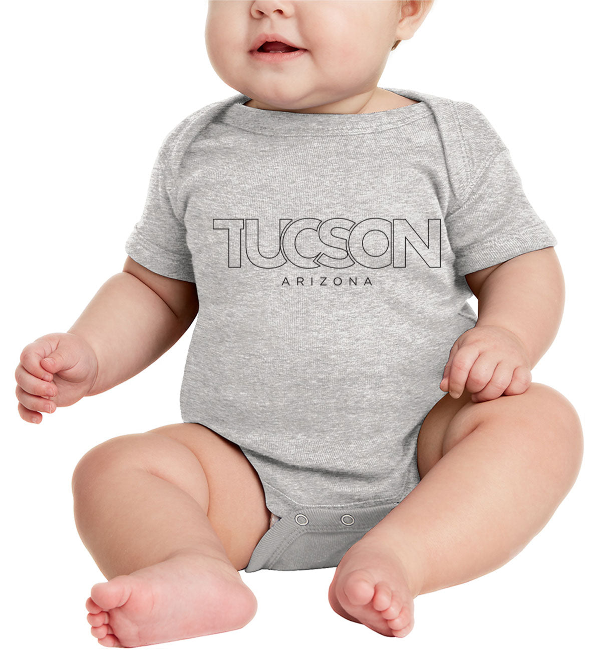 Tucson Arizona Outline Typography Baby Onesie