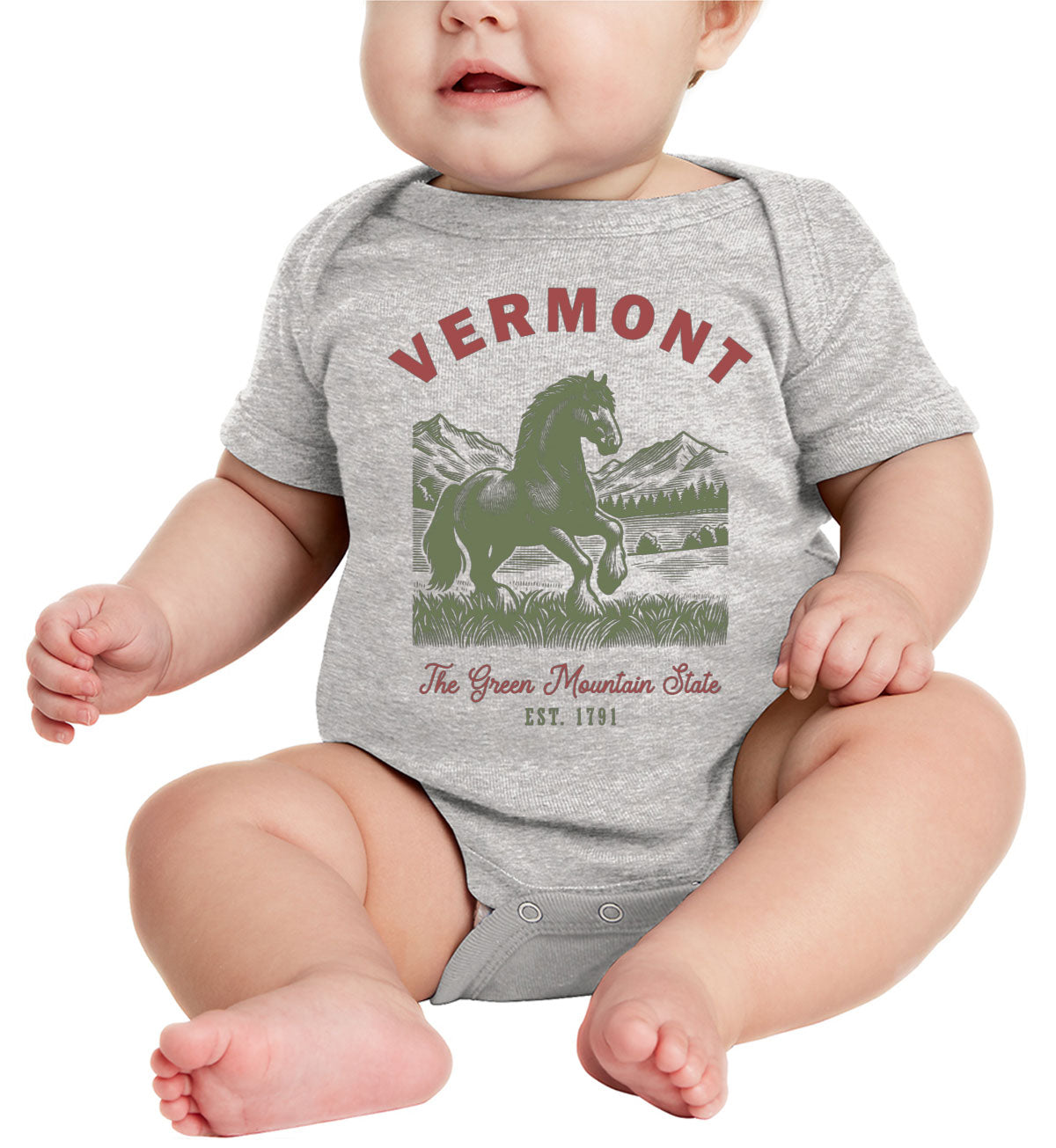 Vermont State Vintage Baby Onesie