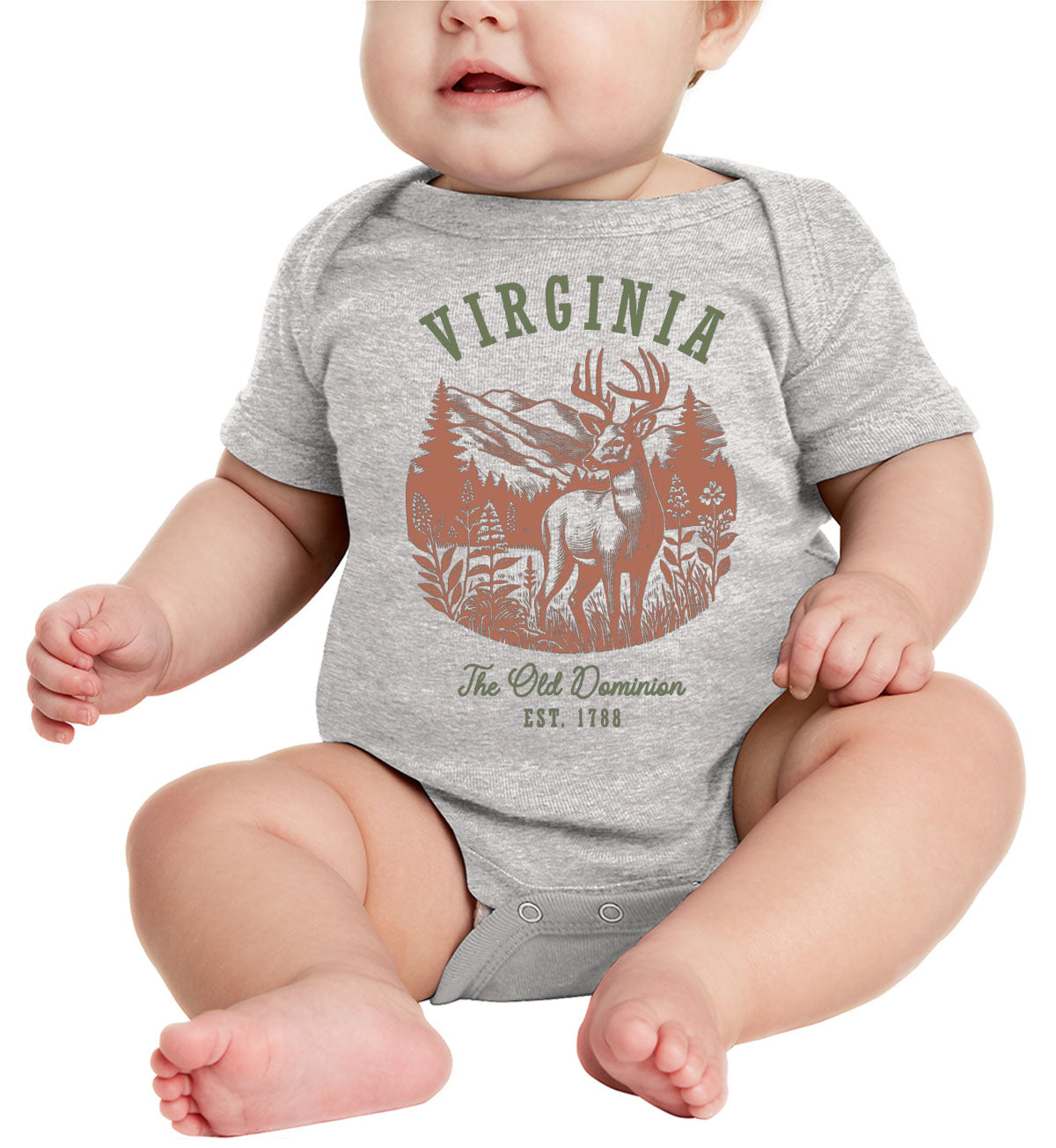 Virginia State Vintage Baby Onesie