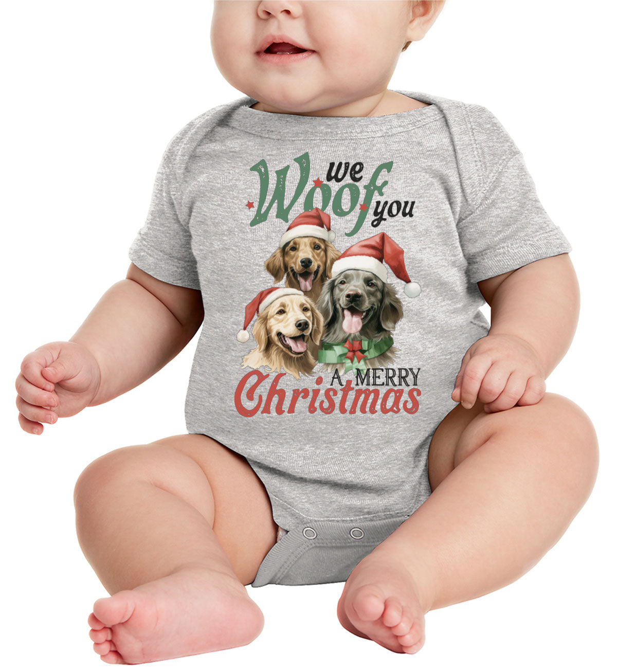 We Woof You A Merry Christmas Baby Onesie