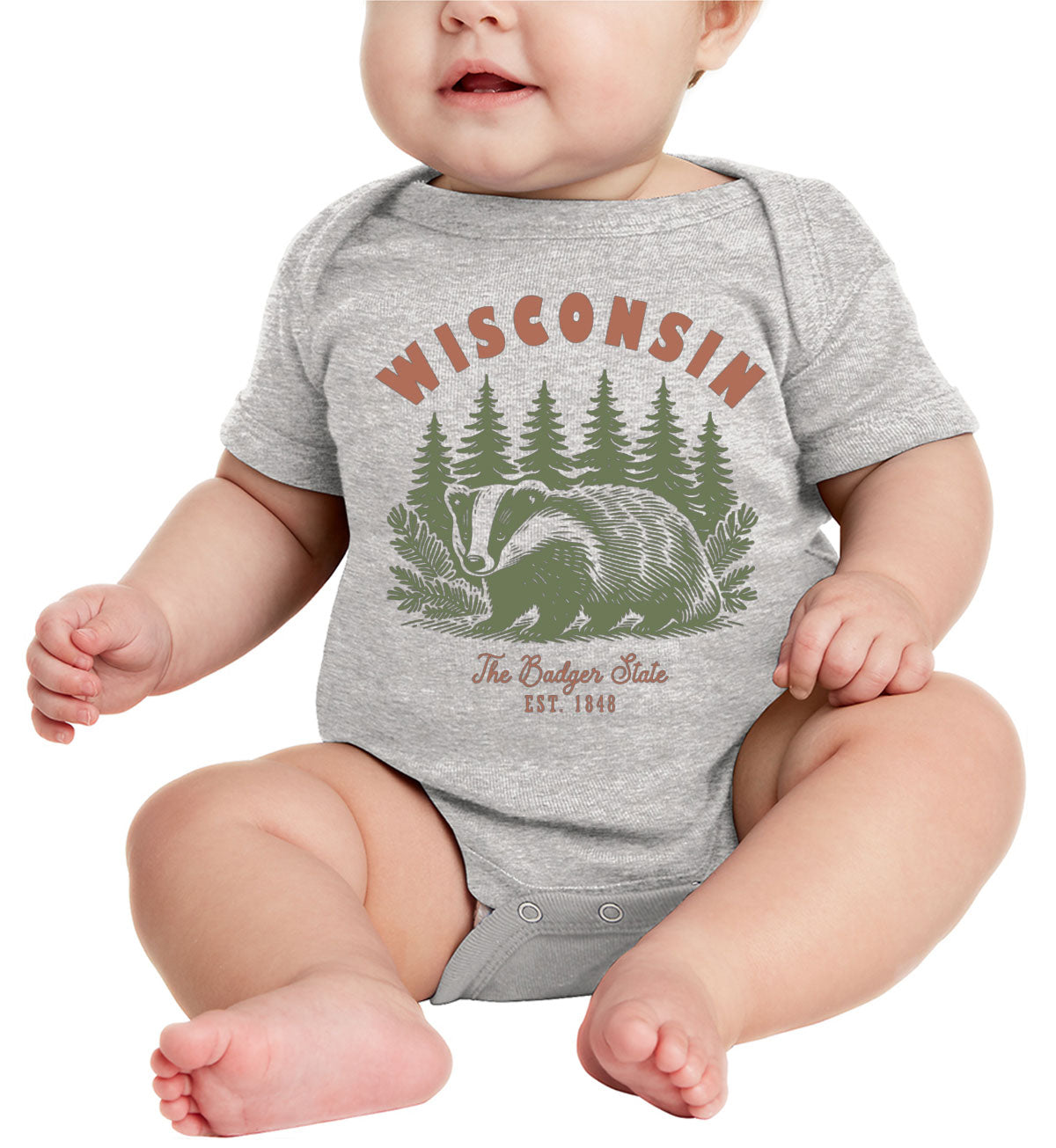 Wisconsin State Vintage Baby Onesie