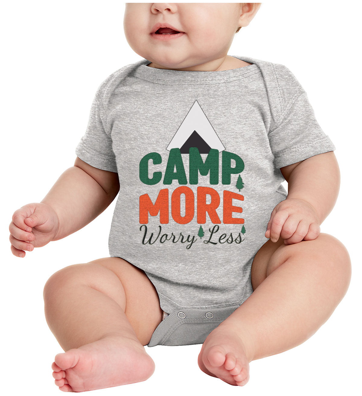 Camp More Worry Less Baby Onesie