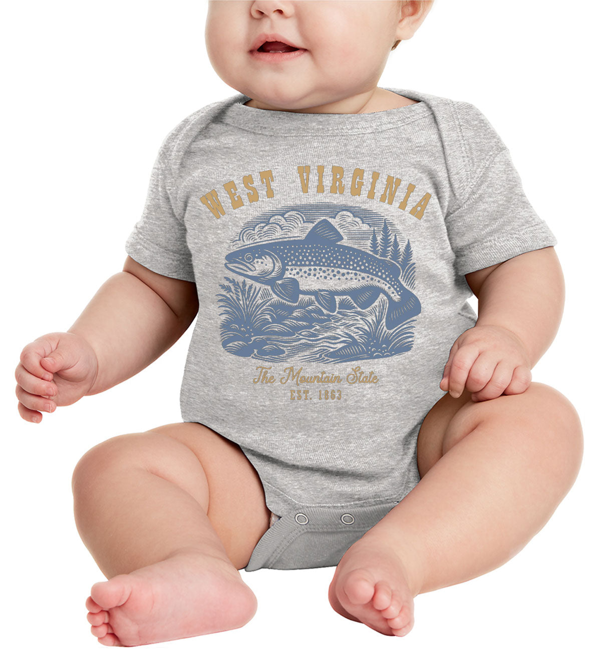 West Virginia State Vintage Baby Onesie