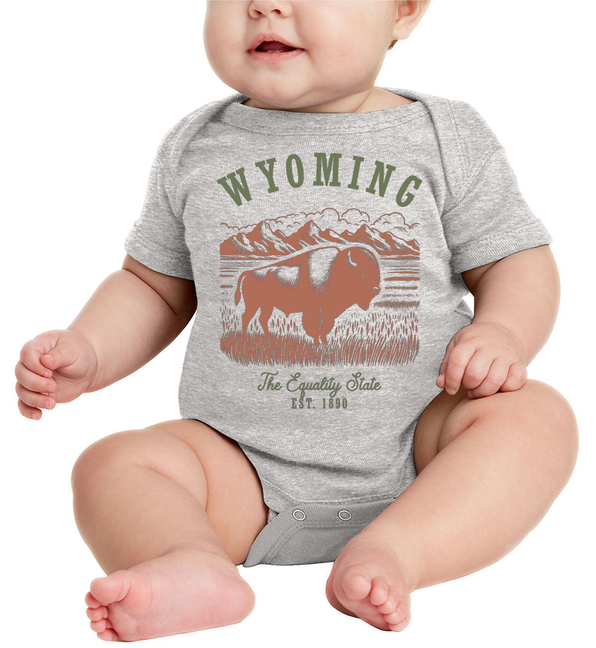 Wyoming State Vintage Baby Onesie