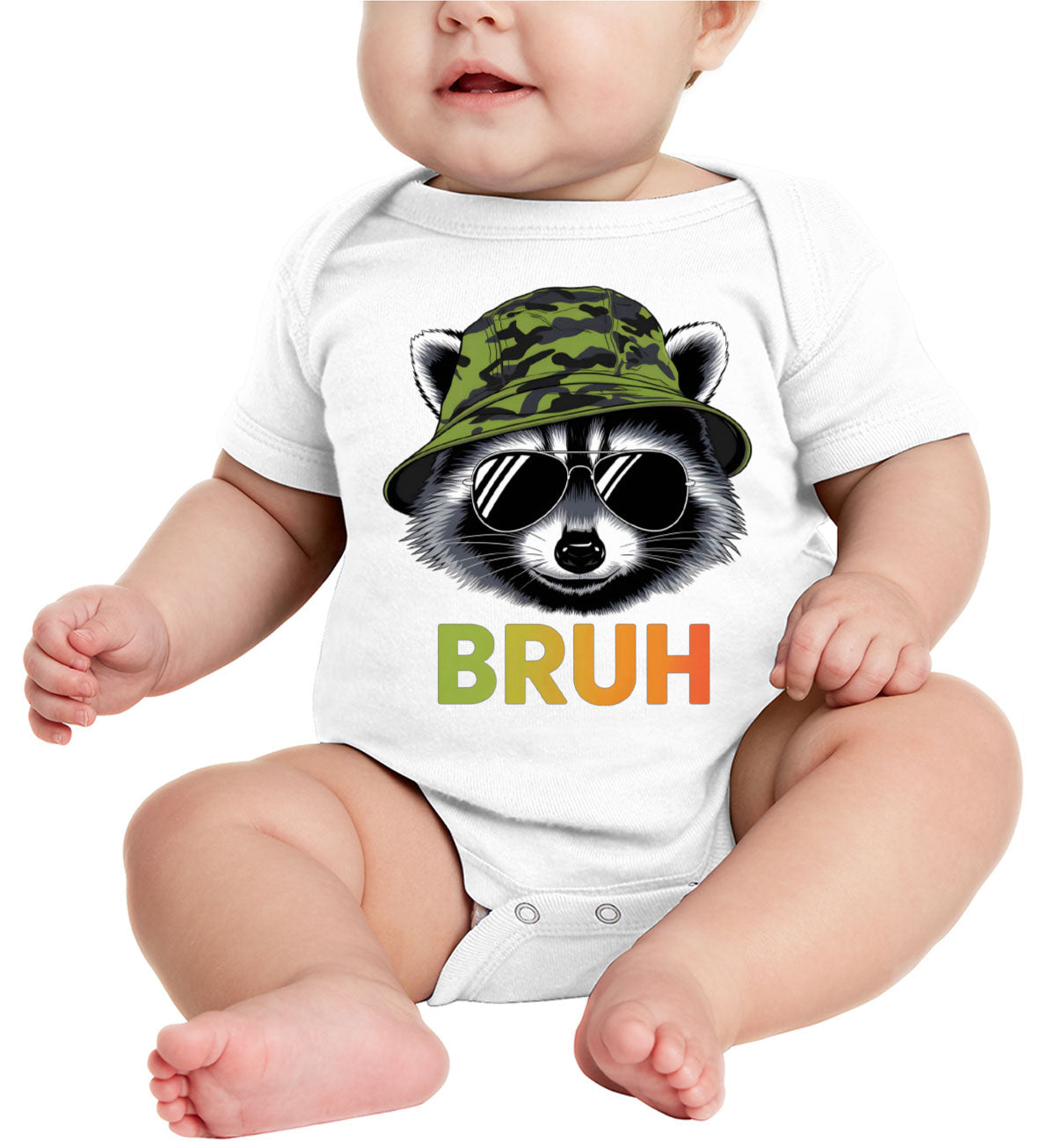 Cute Raccoon Bruh Baby Onesie
