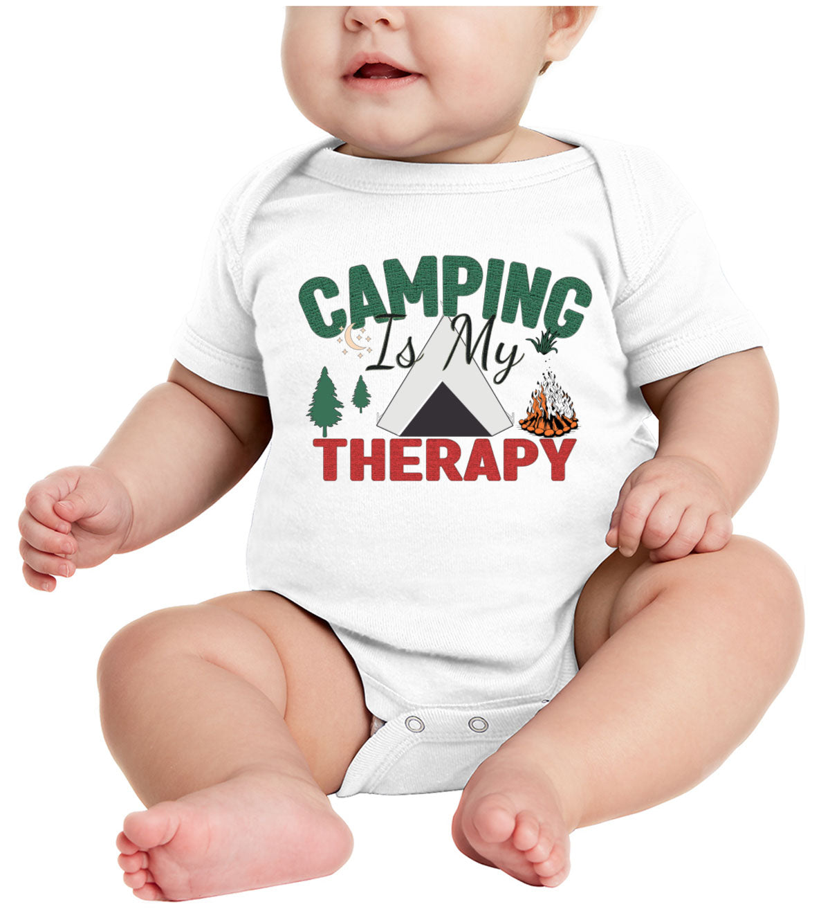 Camping Is My Therapy Baby Onesie