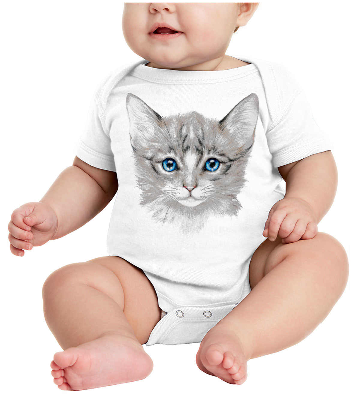 Cute Cat Face  Baby Onesie