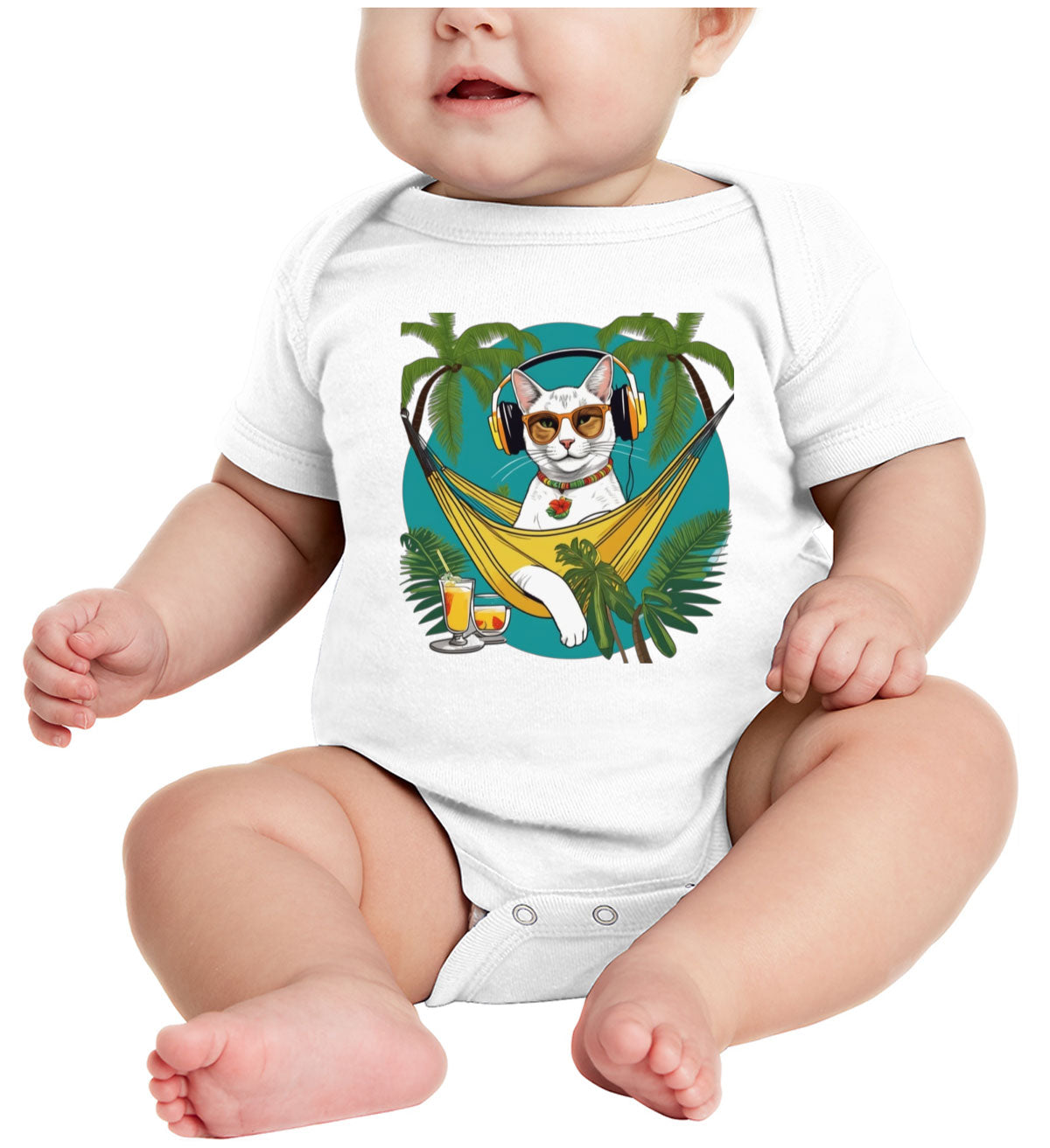 Cat On Vacation Baby Onesie