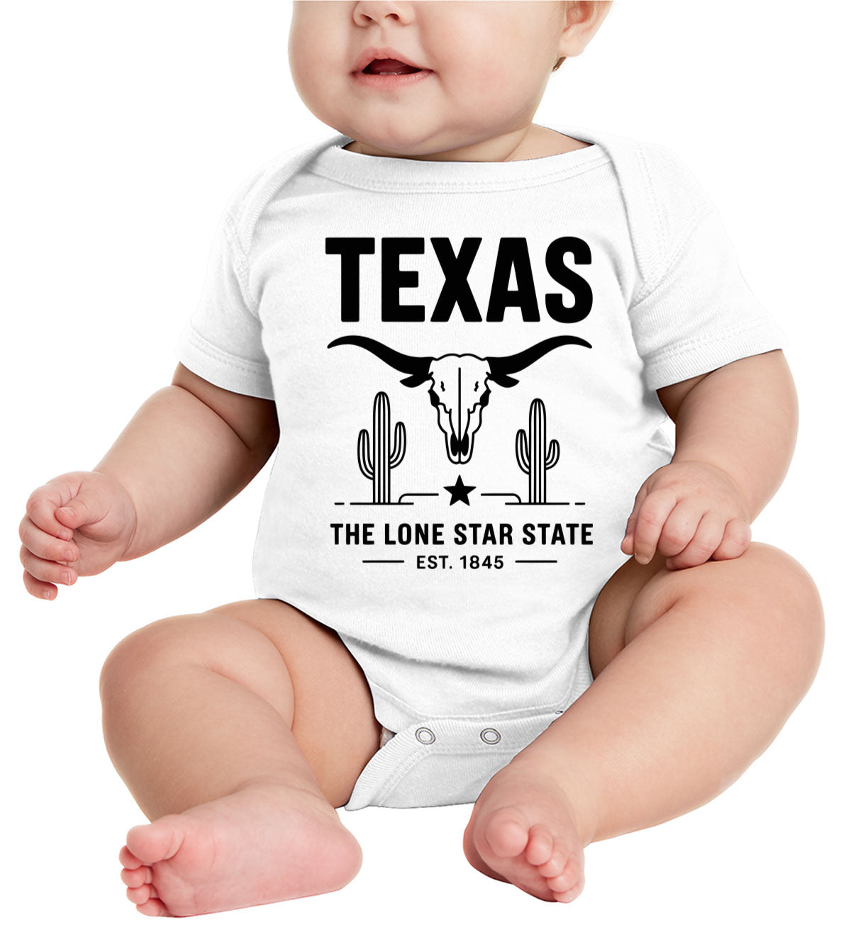 Texas Cityscape Illustration The Lone Star State Baby Onesie
