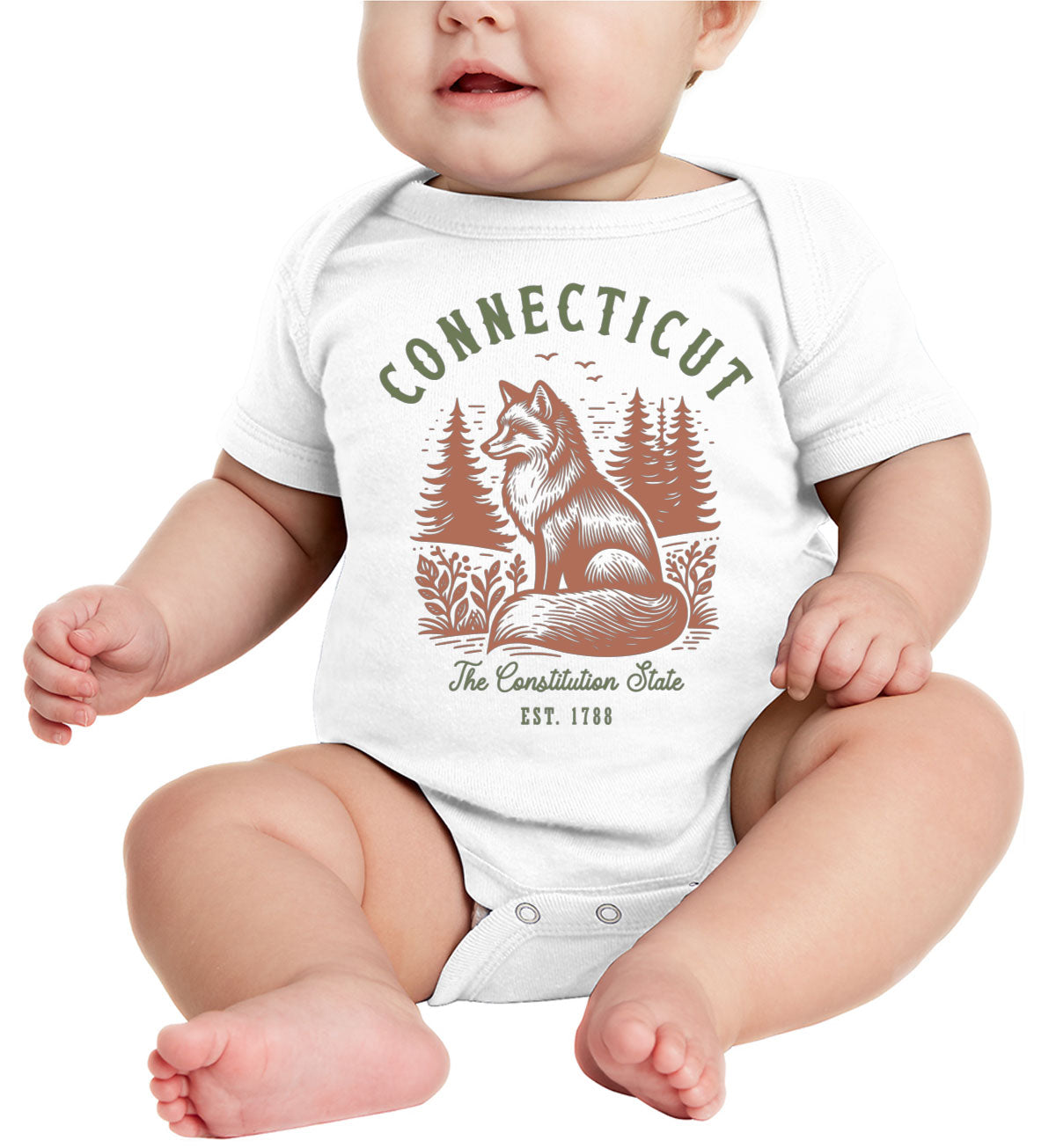 Connecticut State Vintage Baby Onesie