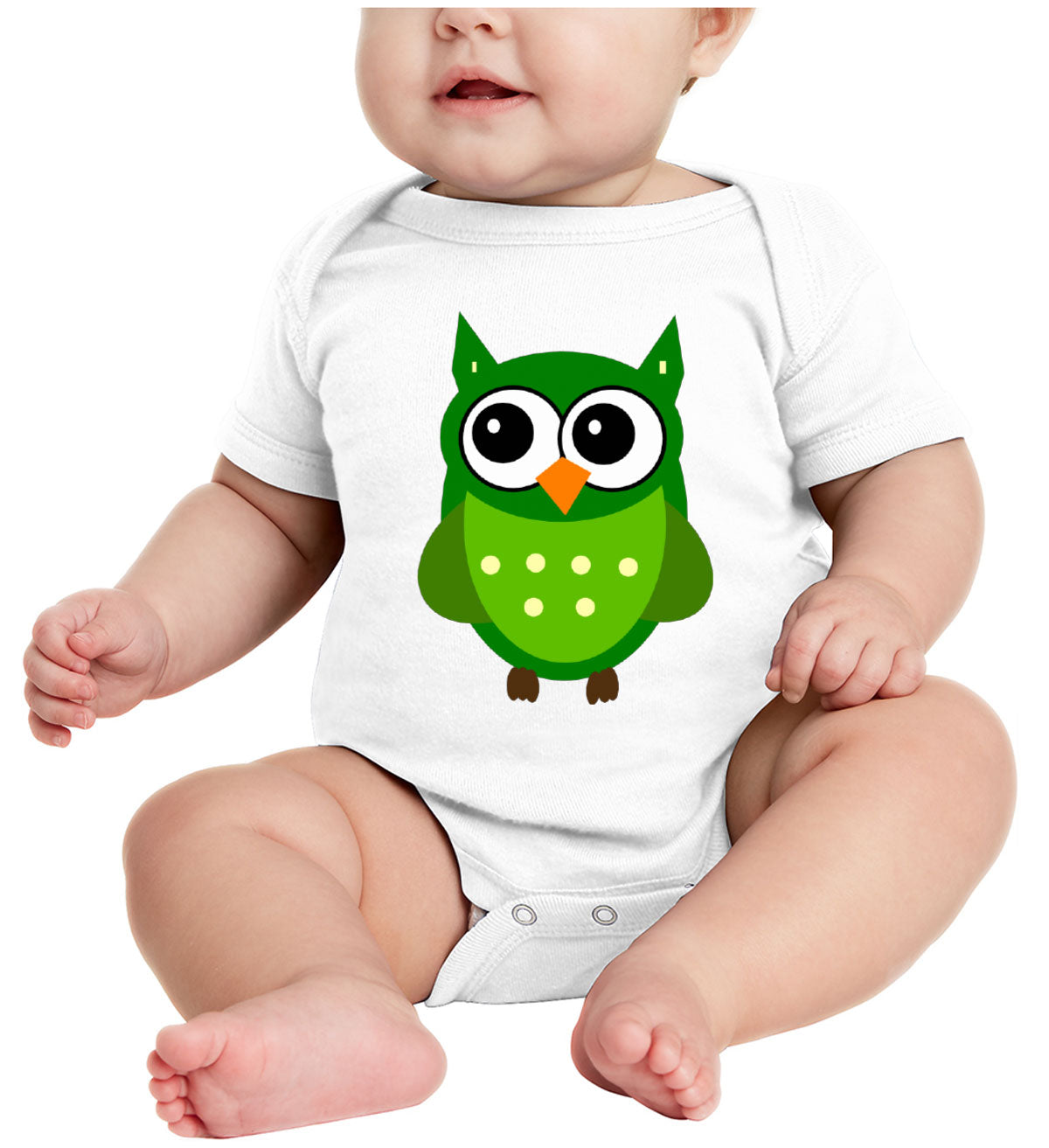 Cute Owl Cartoon Baby Onesie