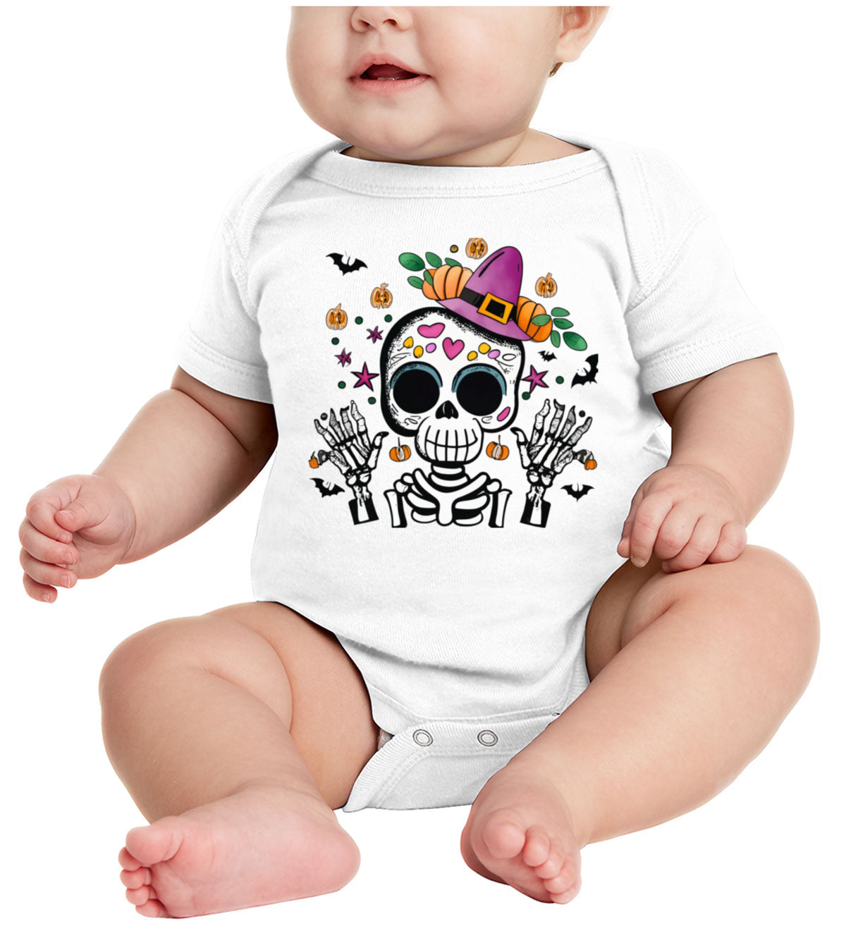 Cute Skeleton Halloween Baby Onesie