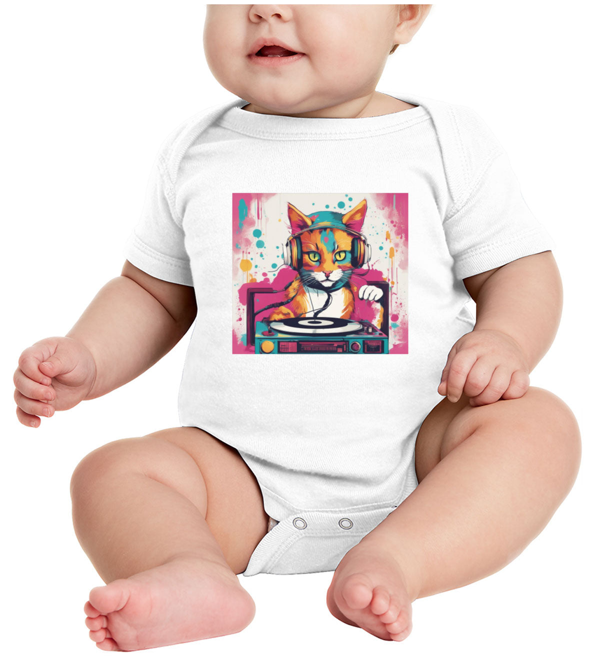 Dj Cat Baby Onesie