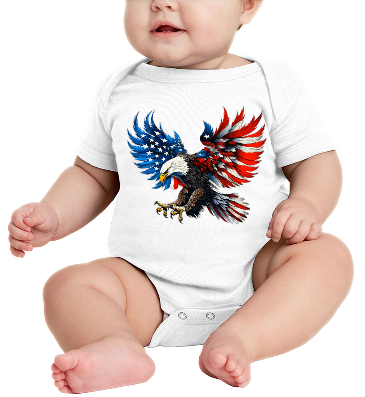 American Eagle Flag Independence Day Patriotic Baby Onesie