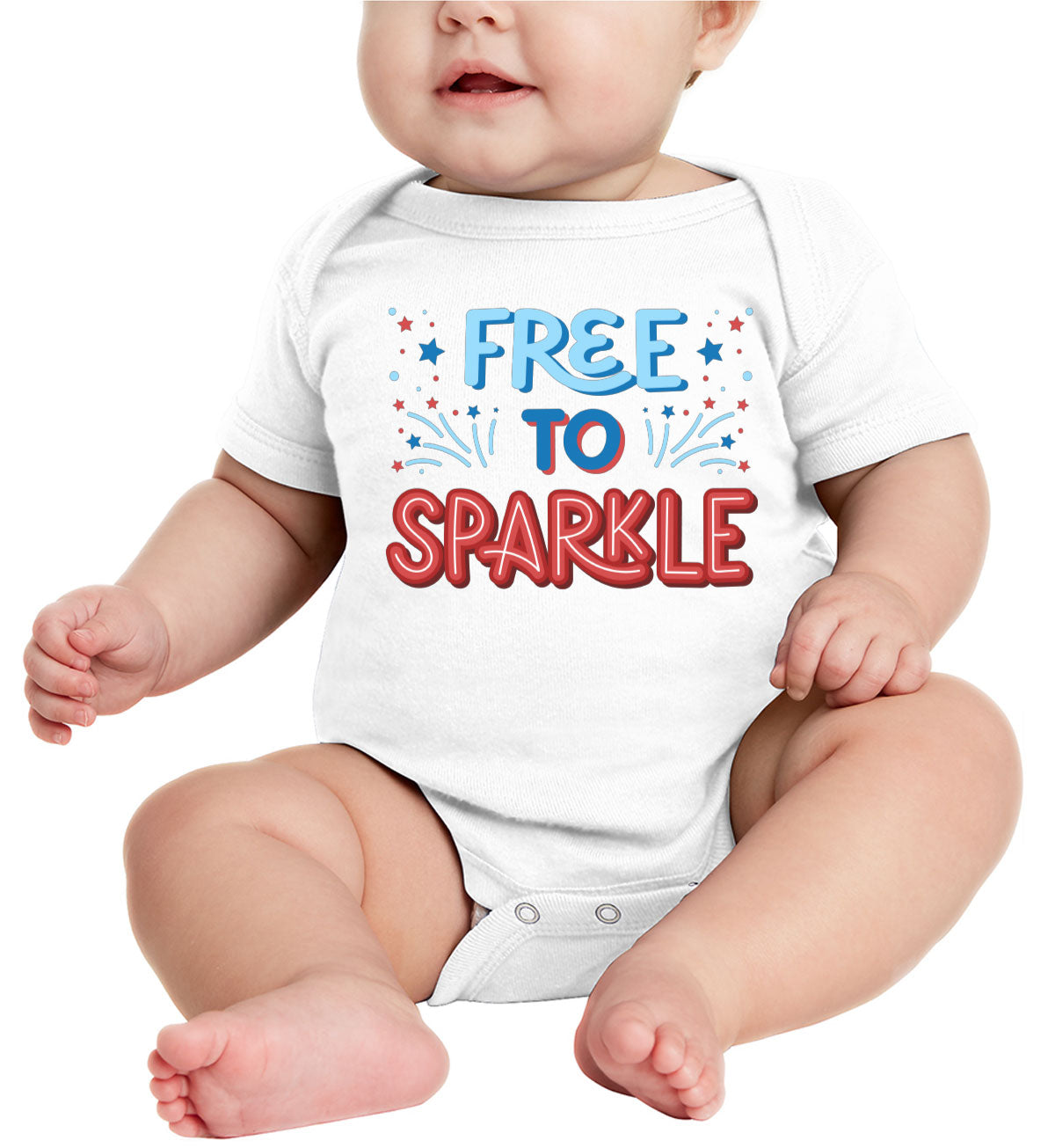 Free To Sparkle Patriotic Baby Onesie