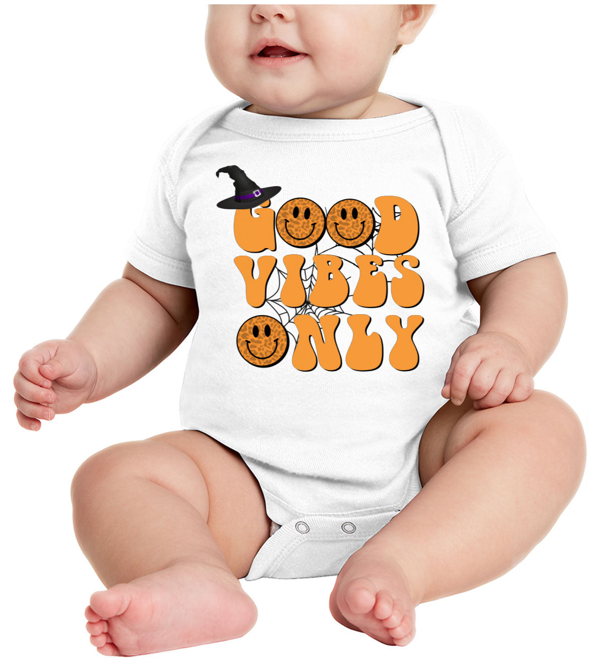 Good Vibes Only Halloween Baby Onesie