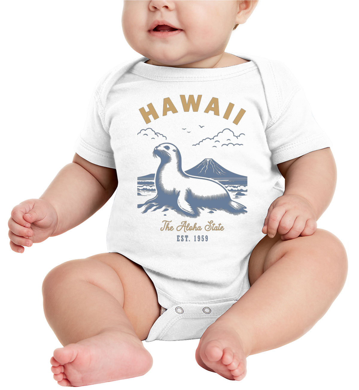 Hawaii State Vintage Baby Onesie