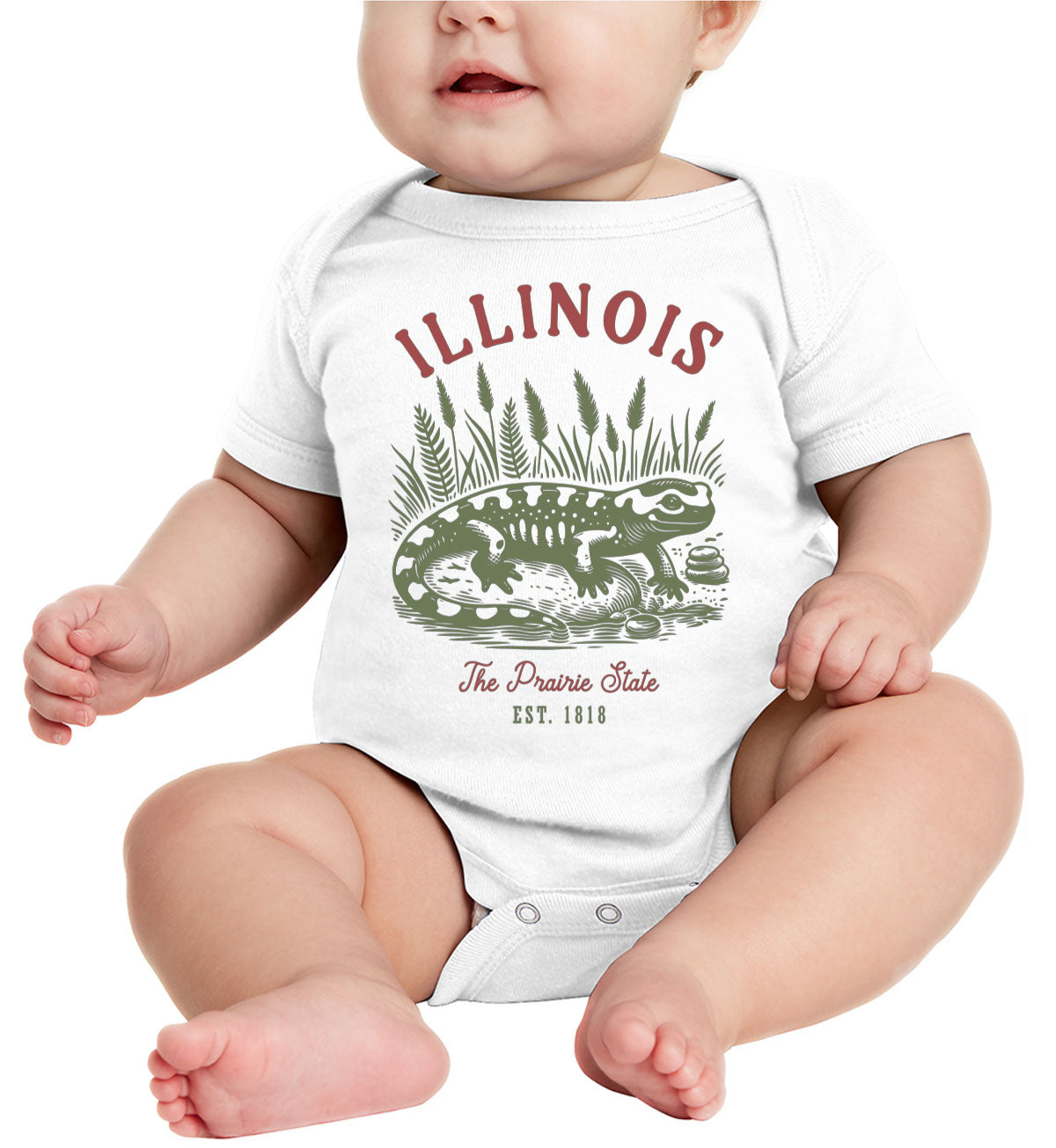 Illinois State Vintage Baby Onesie