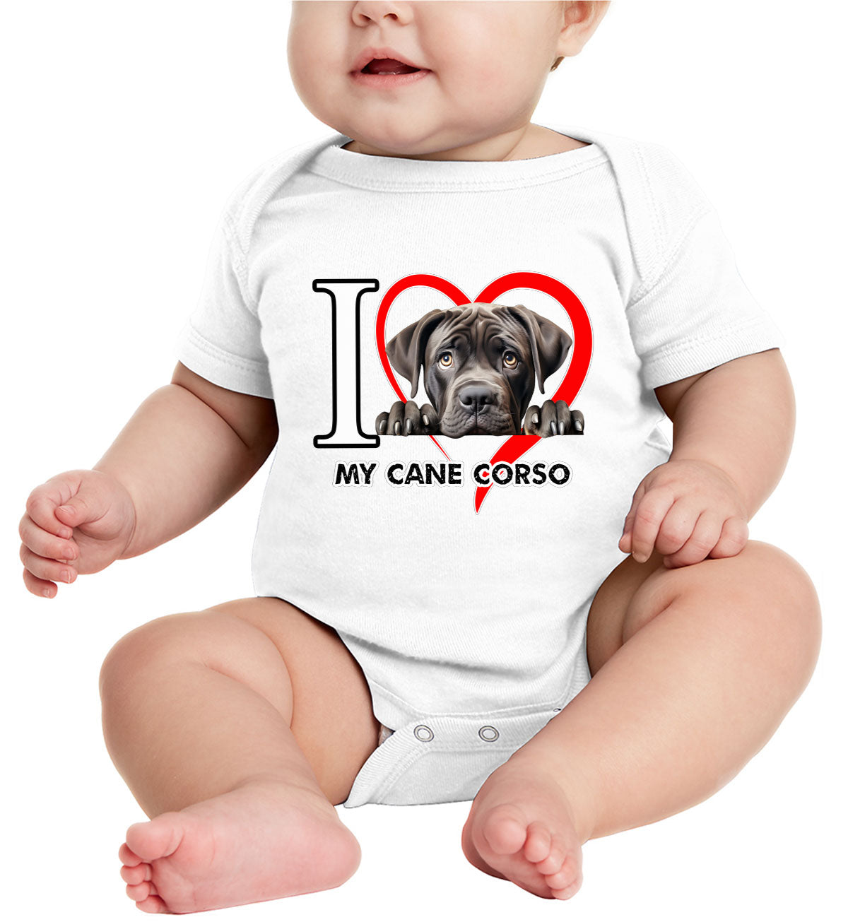 I Love My Cane Corso Dog Baby Onesie