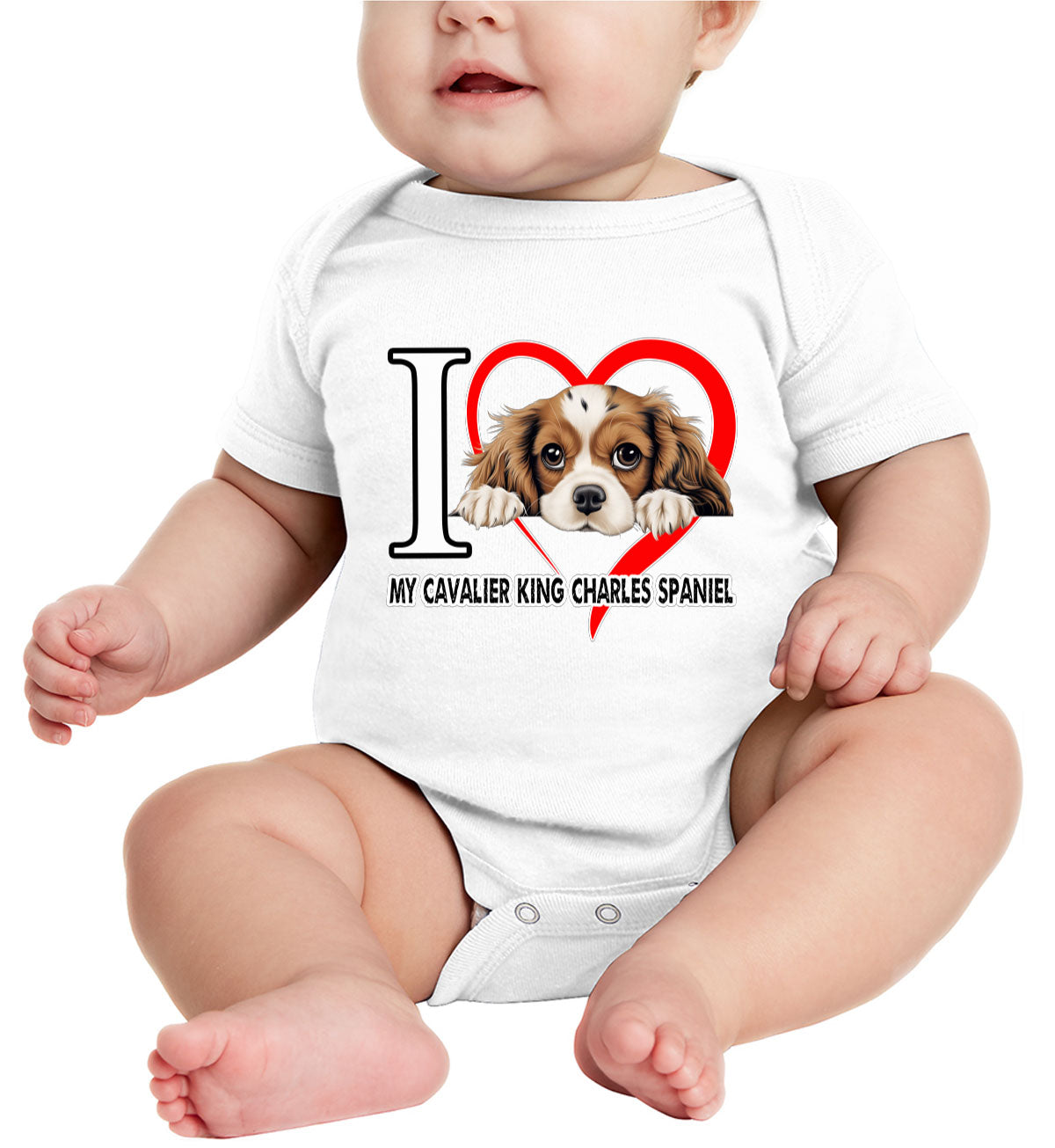 I Love My Cavalier King Charles Spaniel Dog Baby Onesie