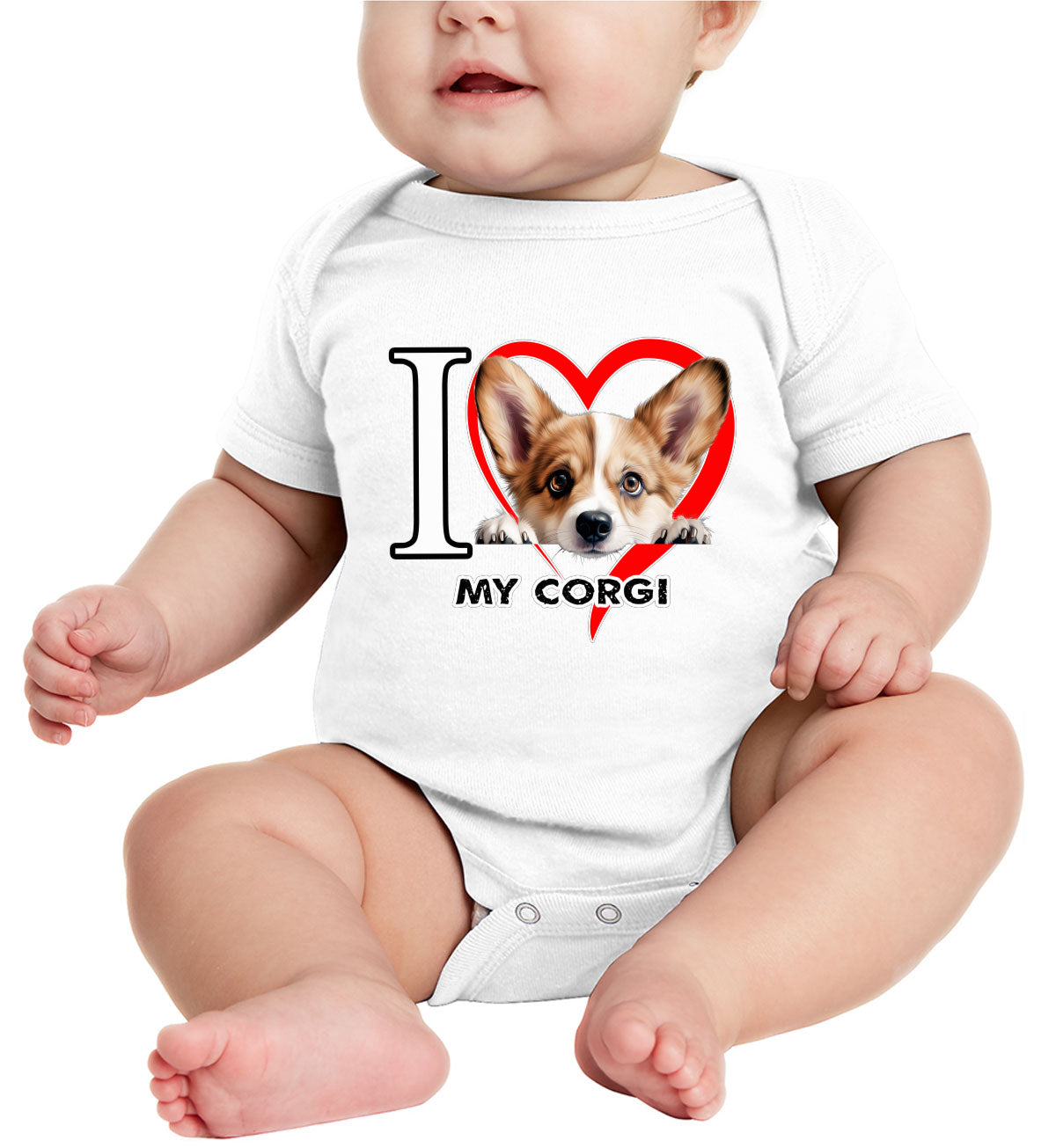 I Love My Corgi Dog Baby Onesie