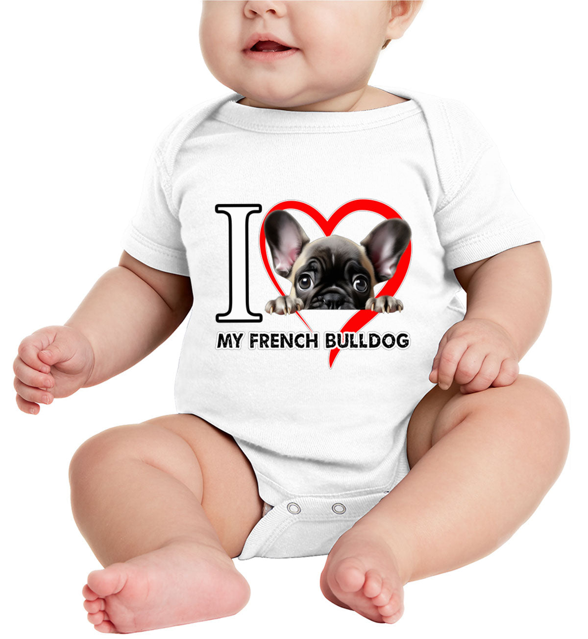 I Love My French Bulldog Dog Baby Onesie