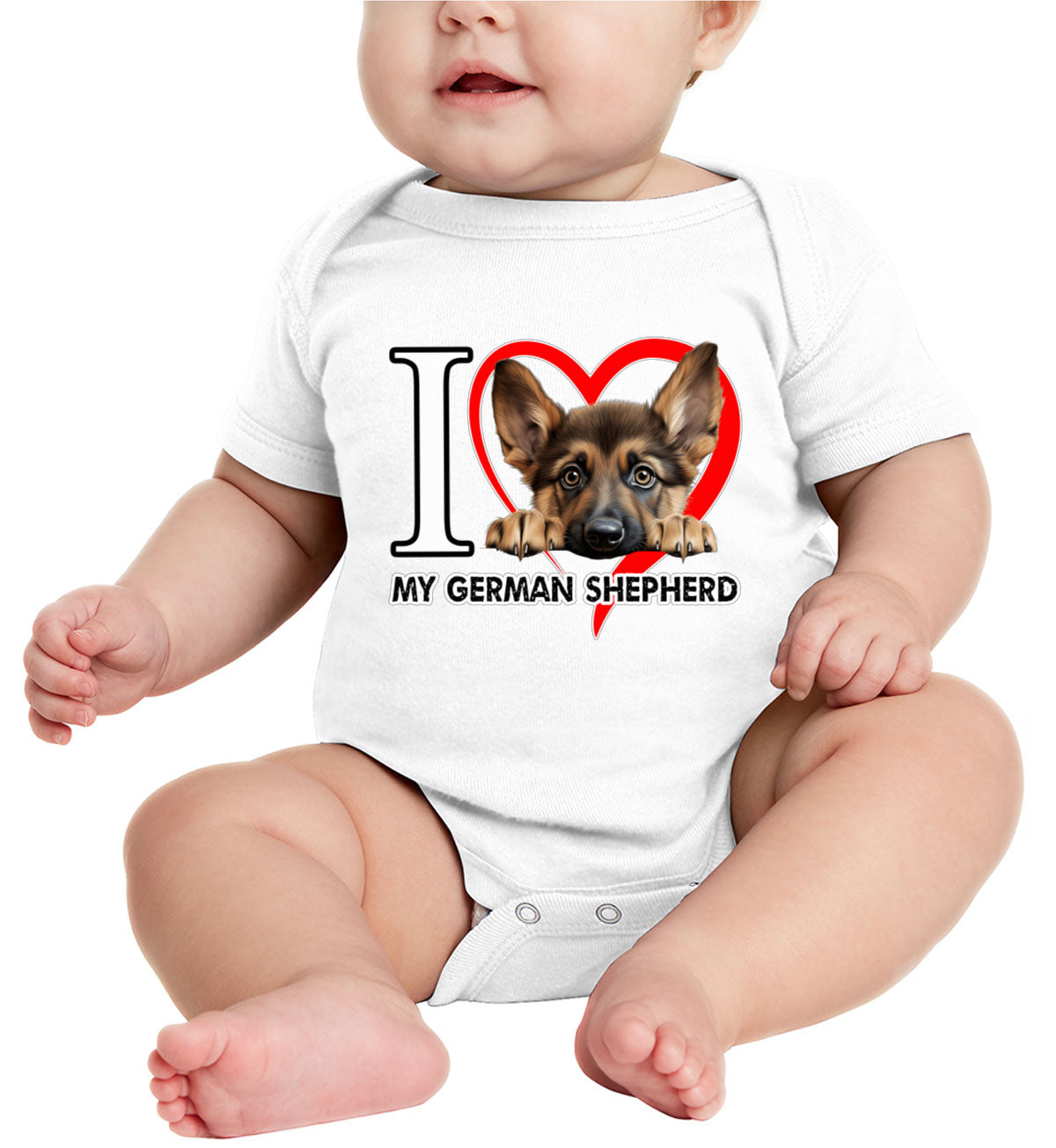 I Love My German Shepherd Dog Baby Onesie