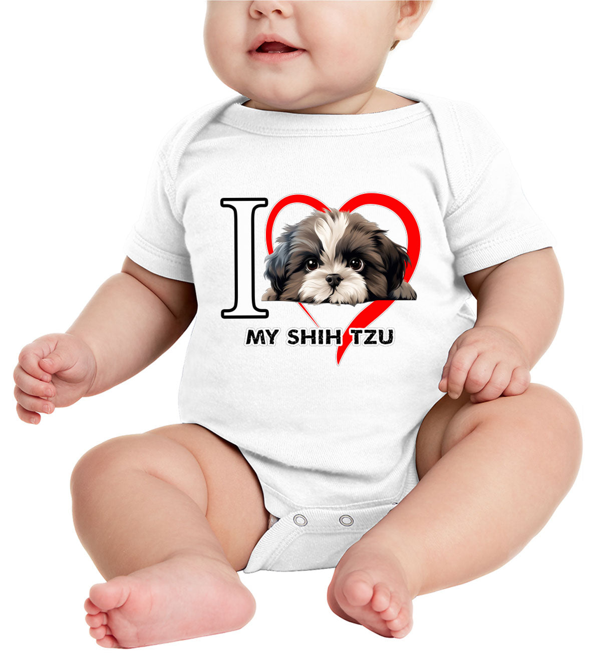 I Love My Shihtzu Dog Baby Onesie