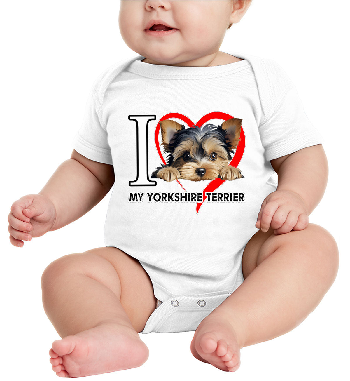 I Love My Yorkshire Terrier Dog Baby Onesie