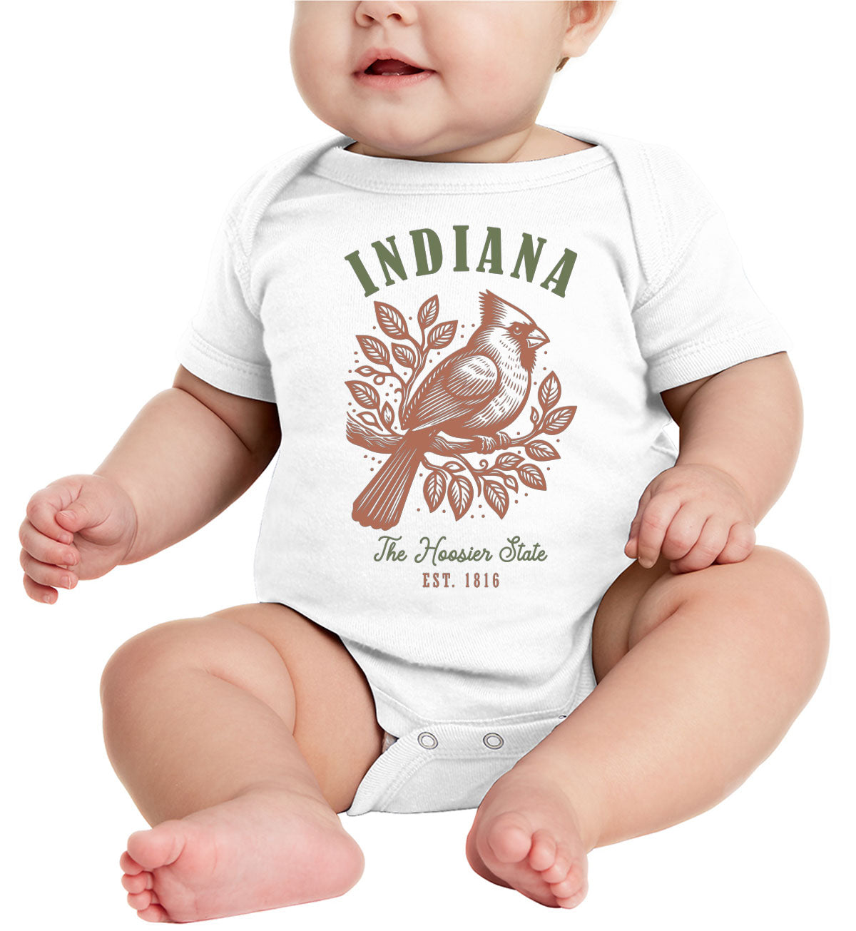 Indiana State Vintage Baby Onesie