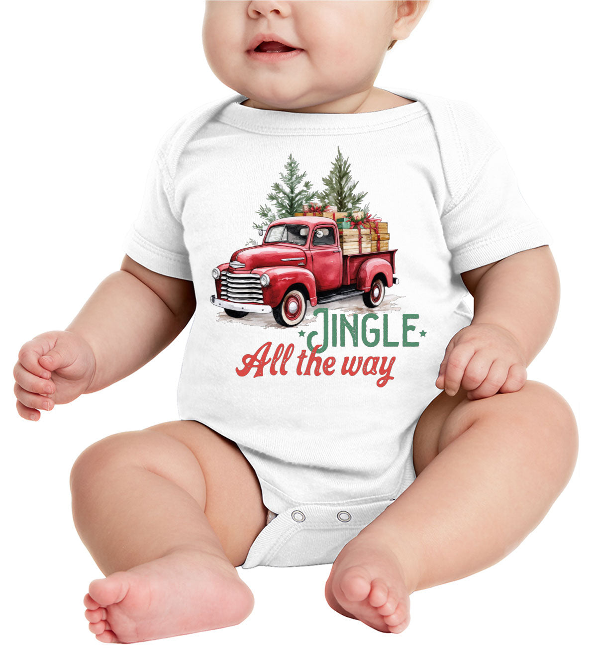 Jingle All the Way Christmas Baby Onesie