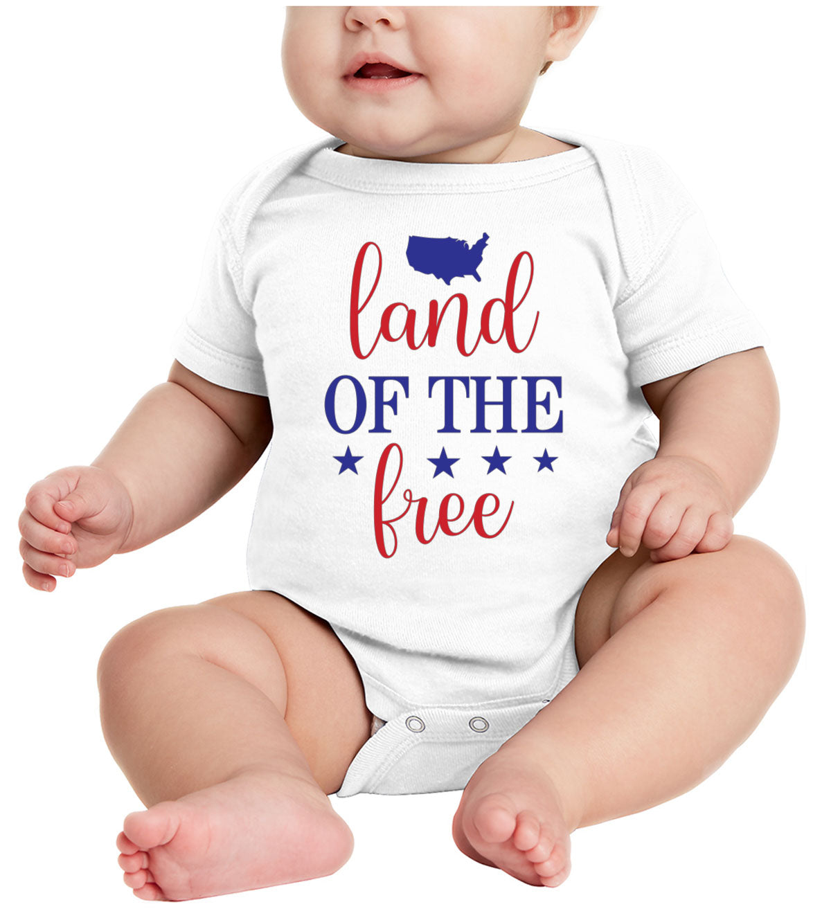 Land Of The Free Patriotic Baby Onesie