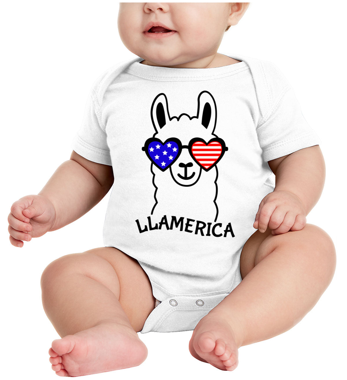 Llama America Patriotic Baby Onesie