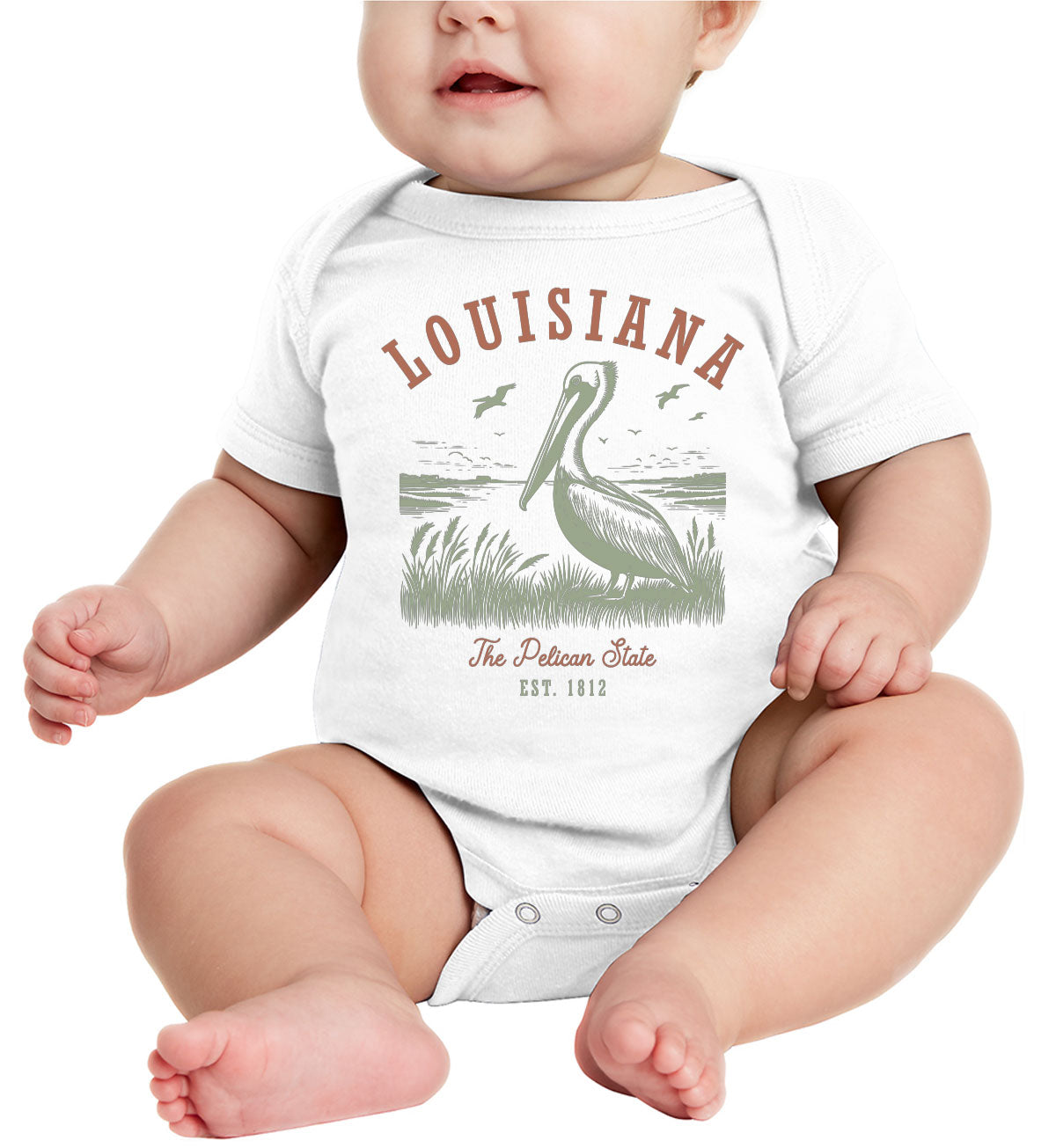 Louisiana State Vintage Baby Onesie