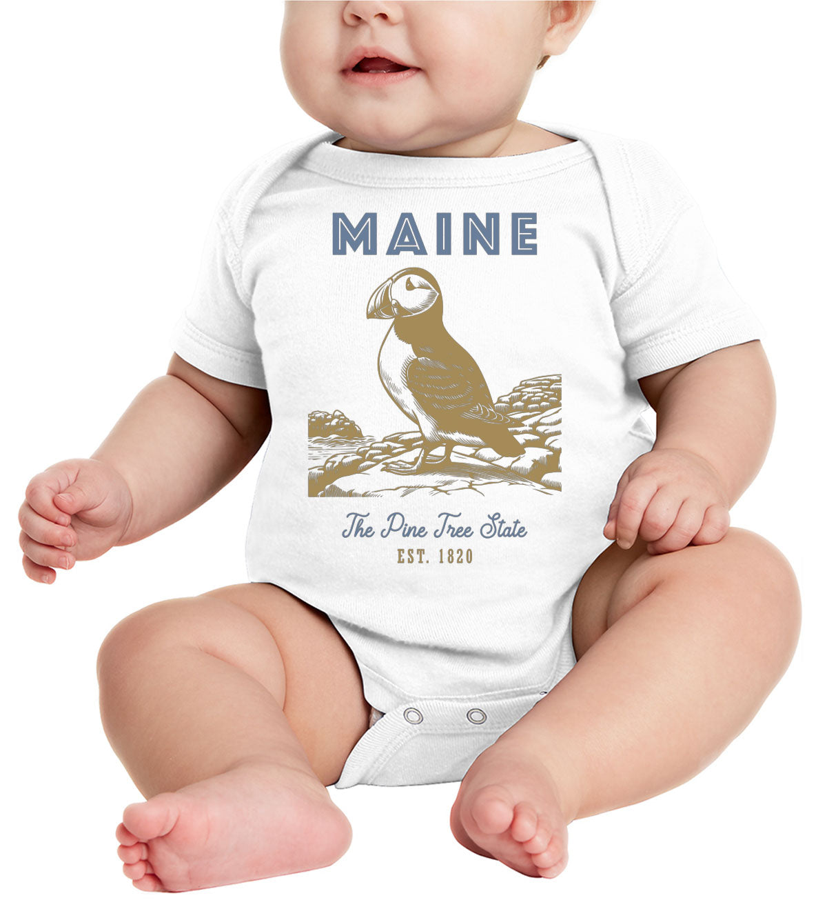 Maine State Vintage Baby Onesie