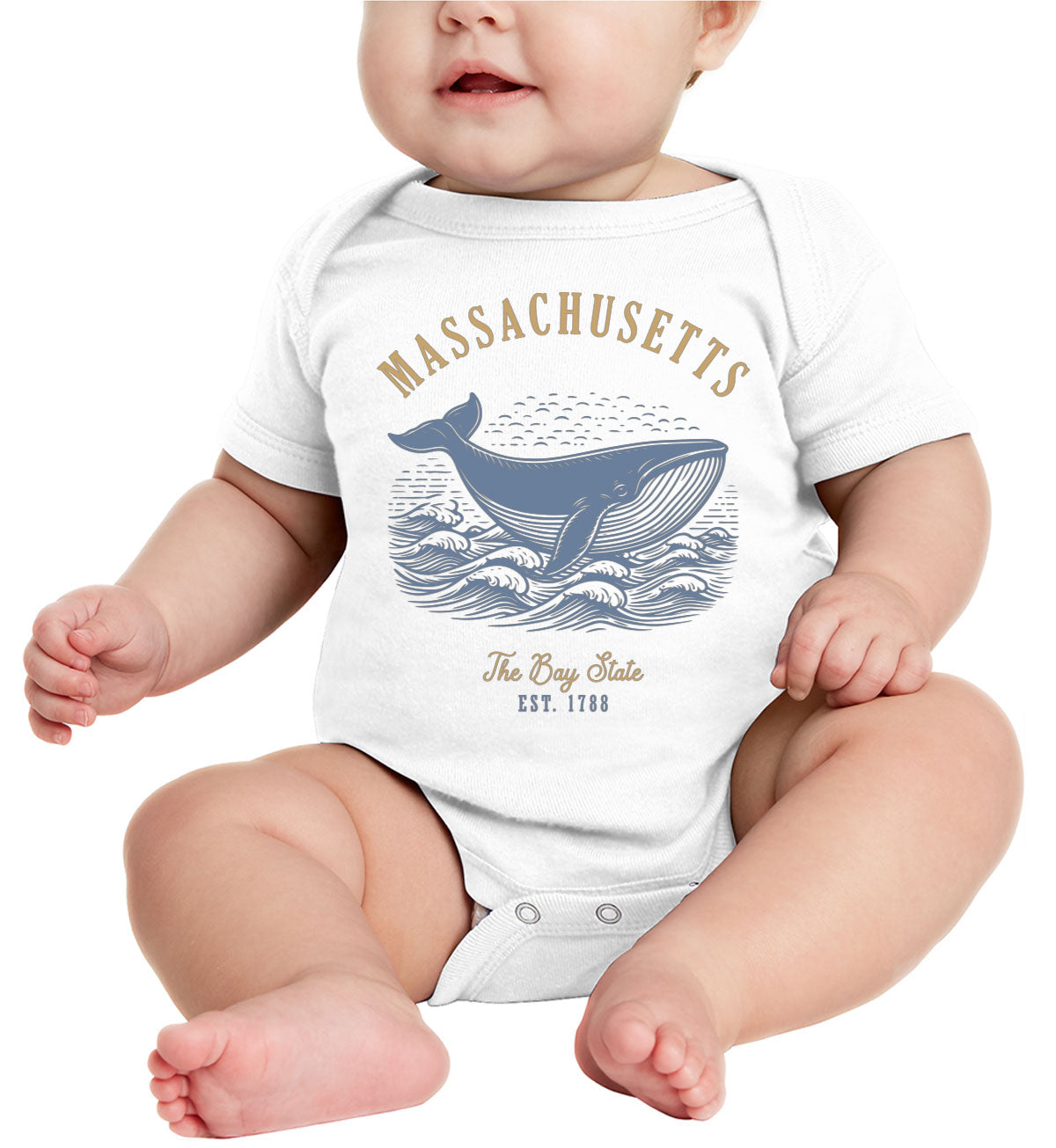 Massachusetts State Vintage Baby Onesie
