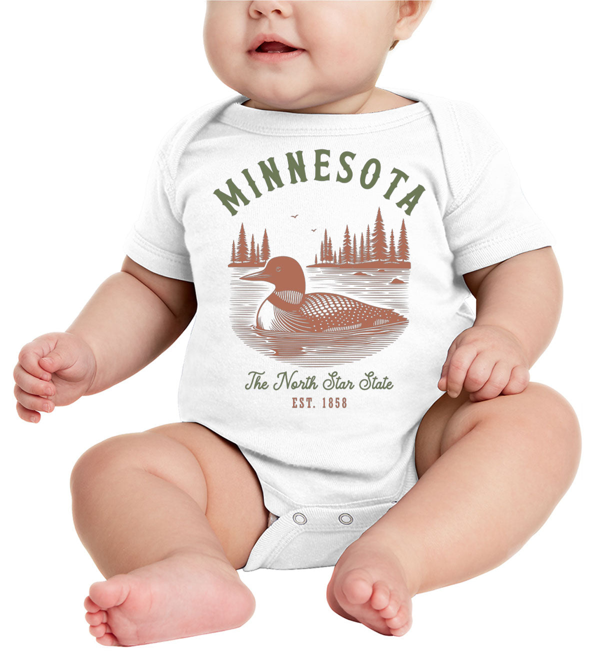 Minnesota State Vintage Baby Onesie