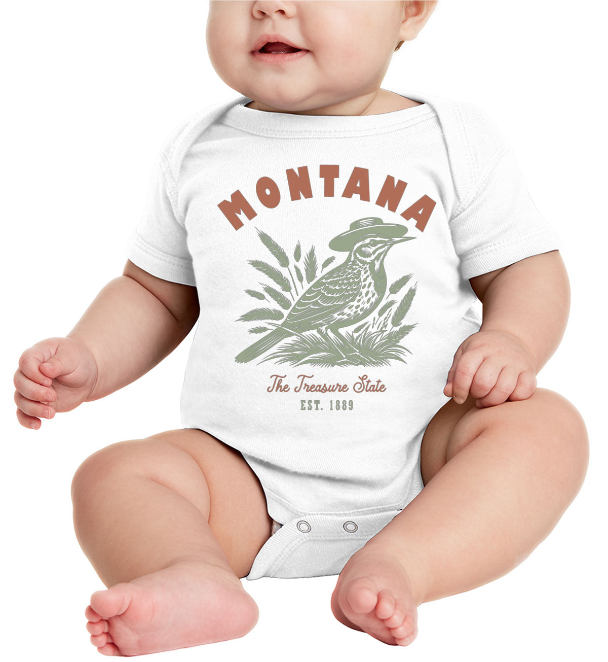 Montana State Vintage Baby Onesie