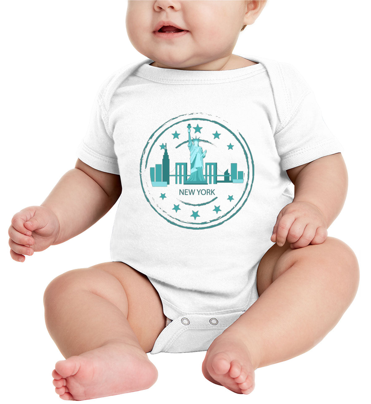 New York Stamp Baby Onesie
