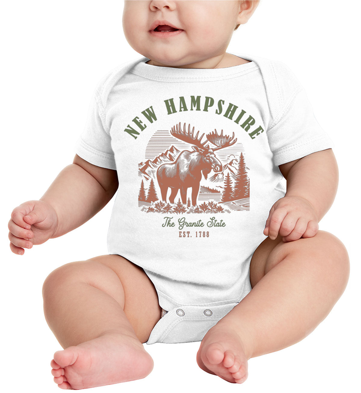 New Hampshire State Vintage Baby Onesie