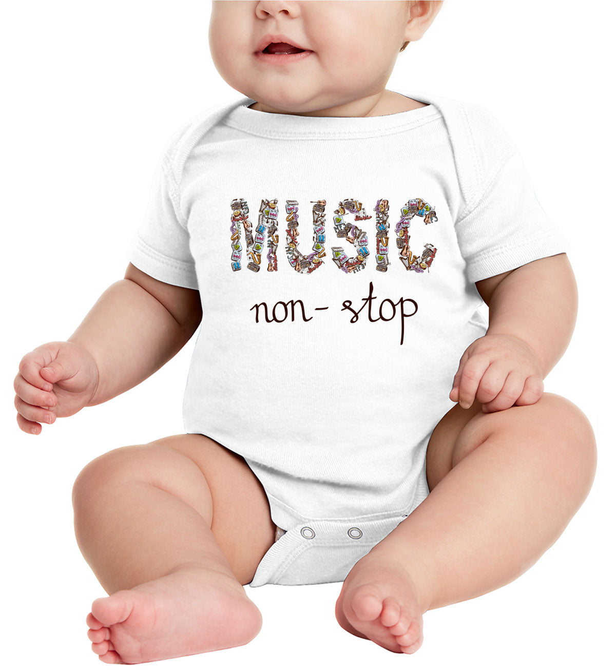 Music Non-Stop Baby Onesie