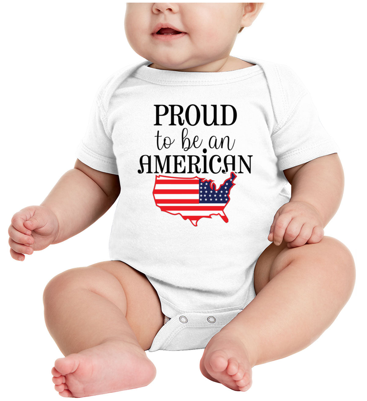Proud To Be An American Patriotic Baby Onesie